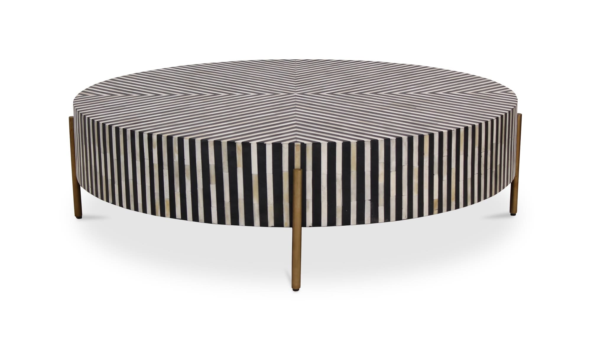 48" Black and White Iron Coffee Table