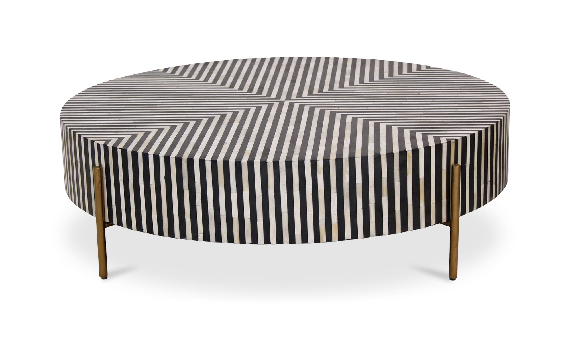 48" Black and White Iron Coffee Table