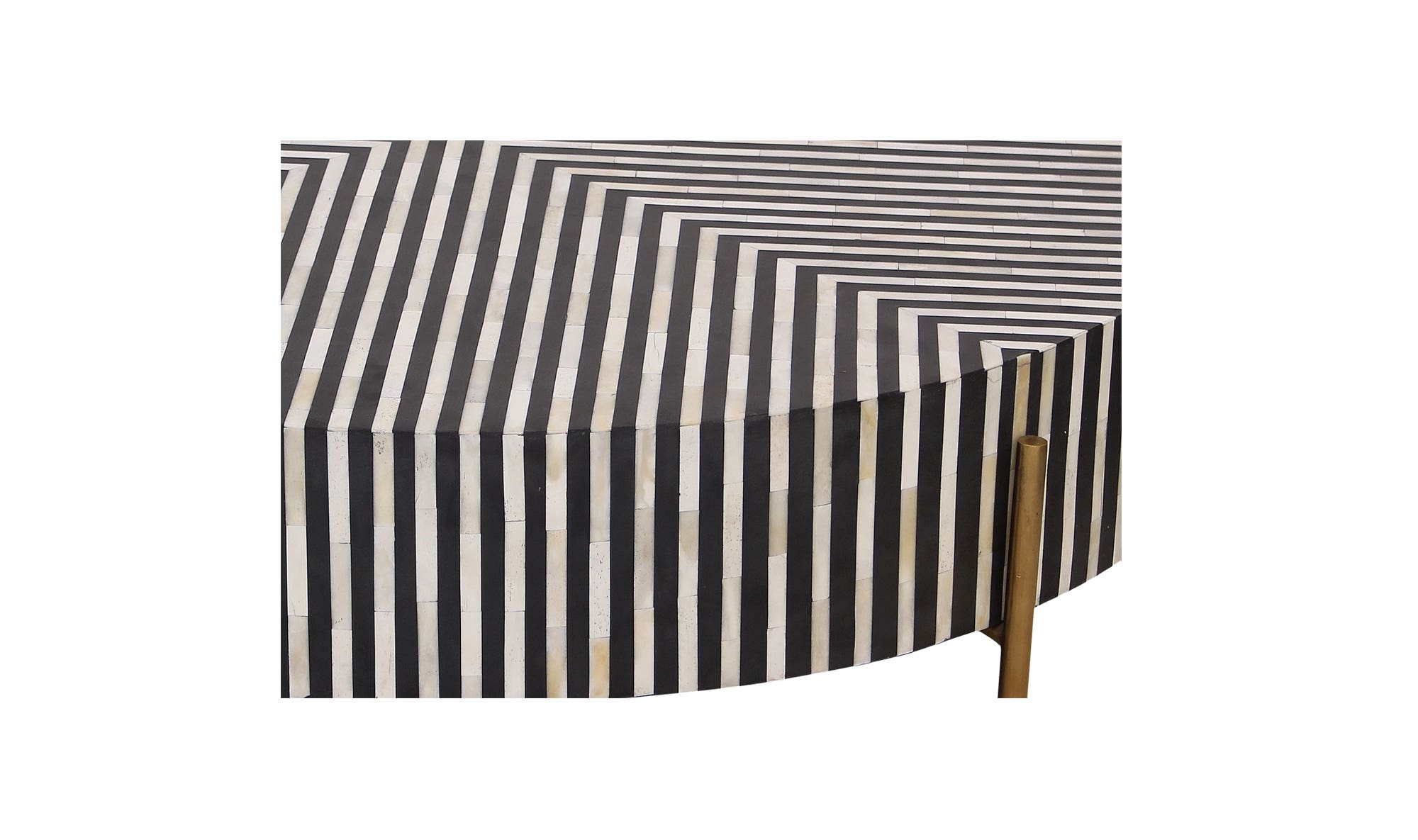 48" Black and White Iron Coffee Table