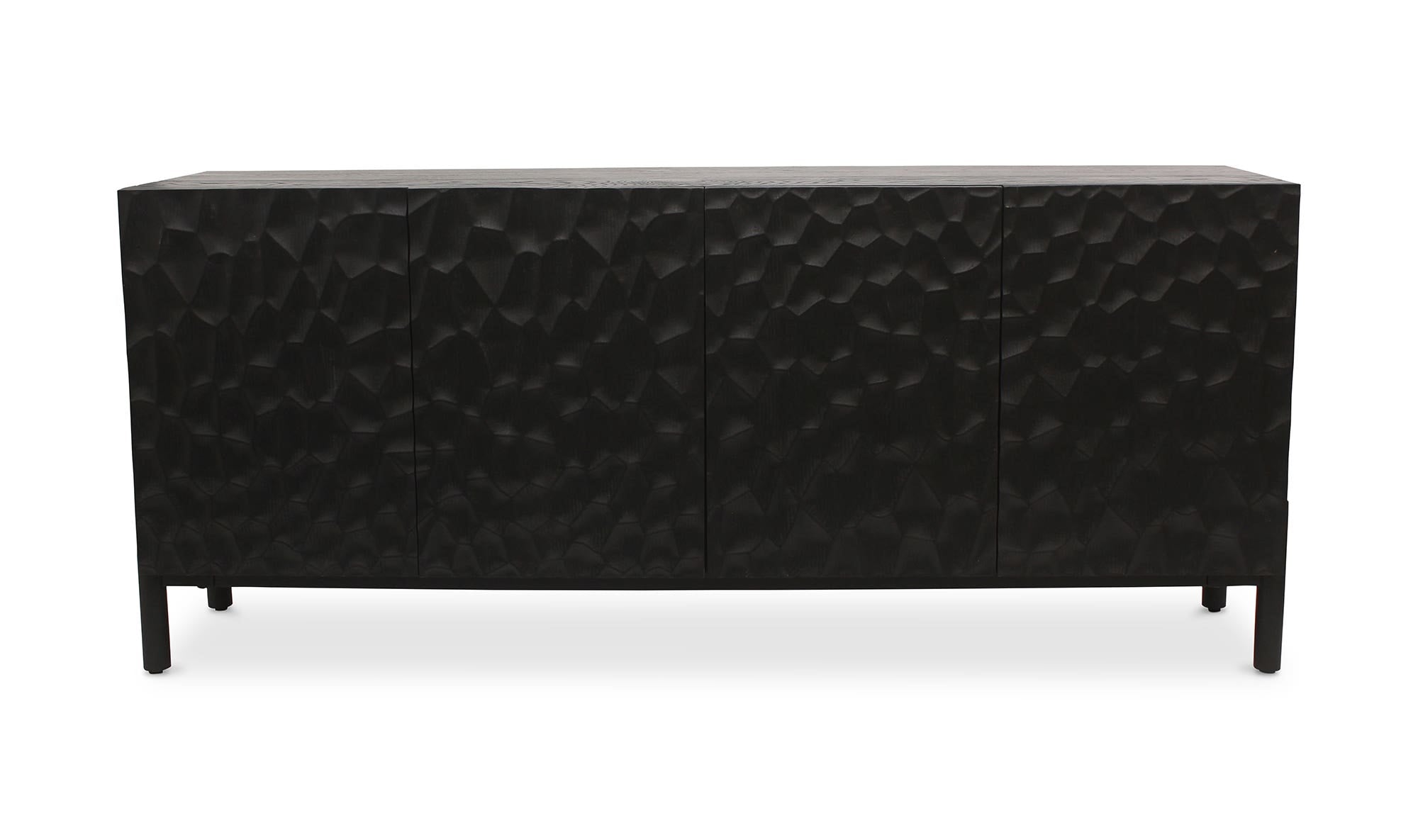71" Black Solid Oak Sideboard