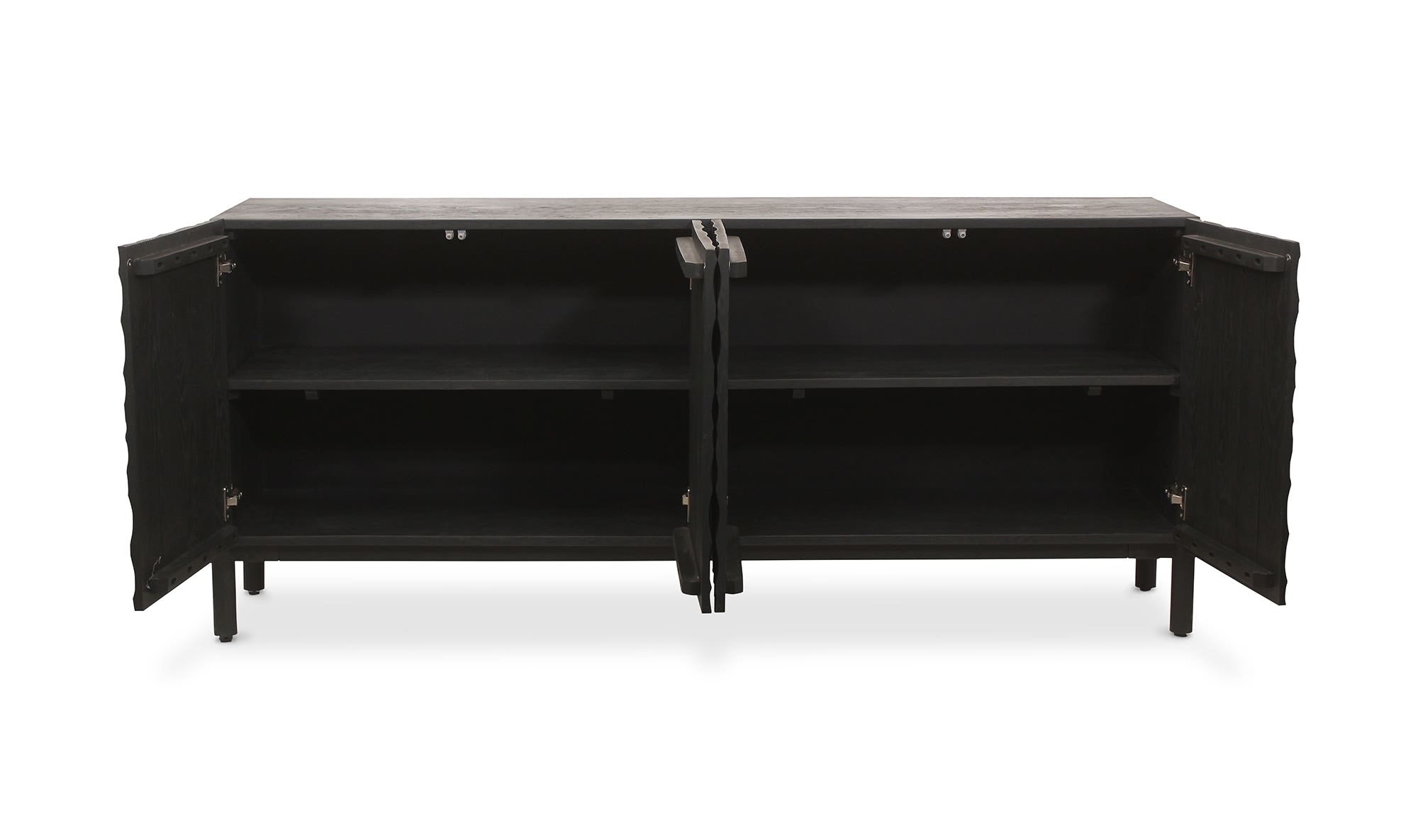 71" Black Solid Oak Sideboard