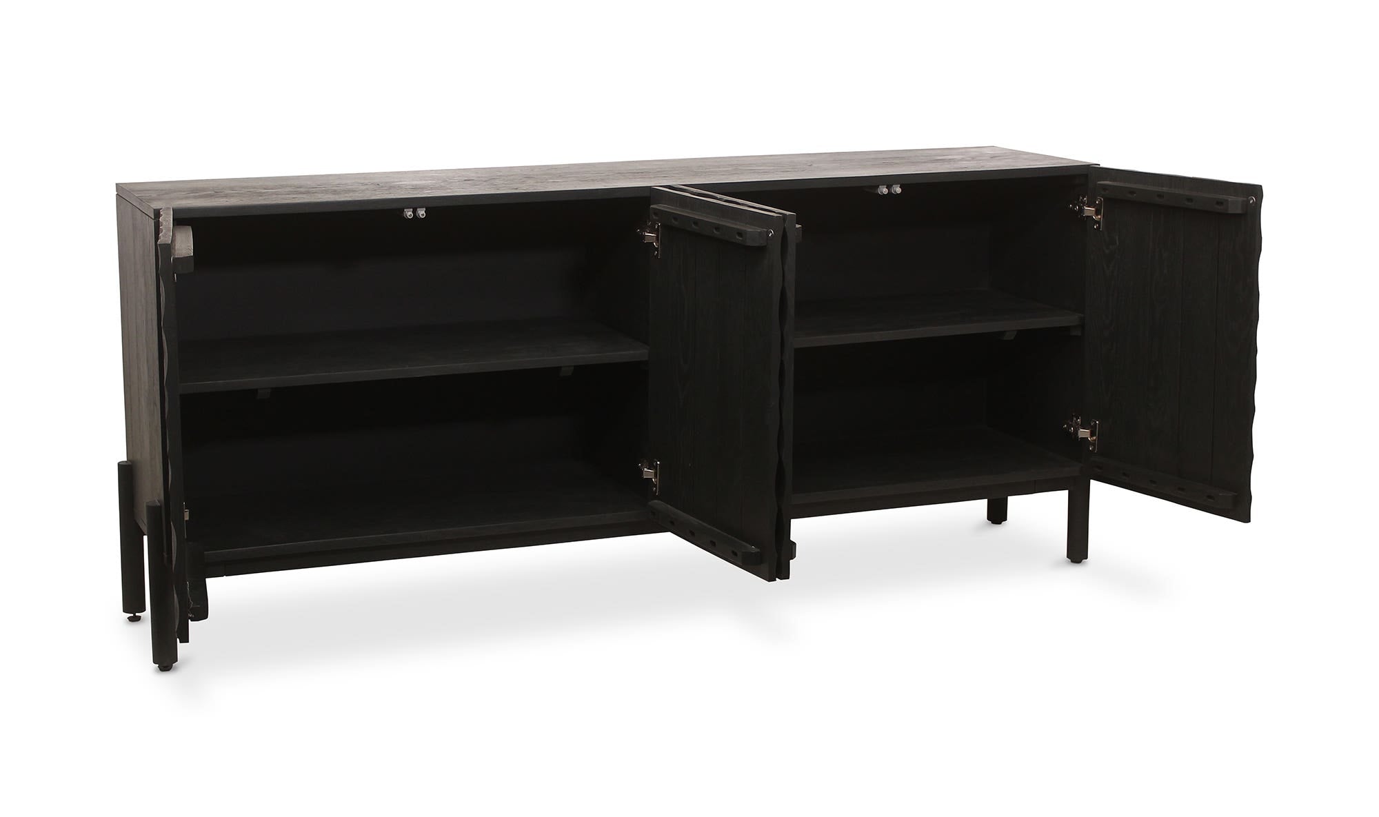 71" Black Solid Oak Sideboard