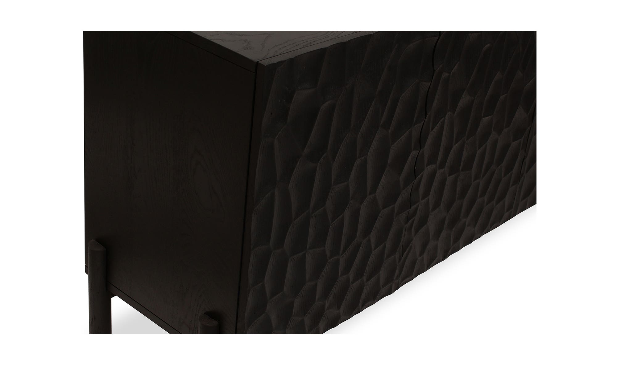 71" Black Solid Oak Sideboard