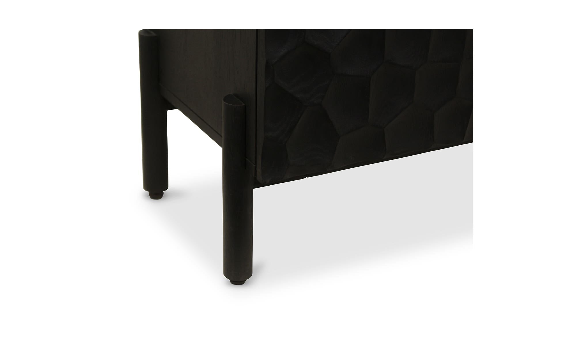 71" Black Solid Oak Sideboard