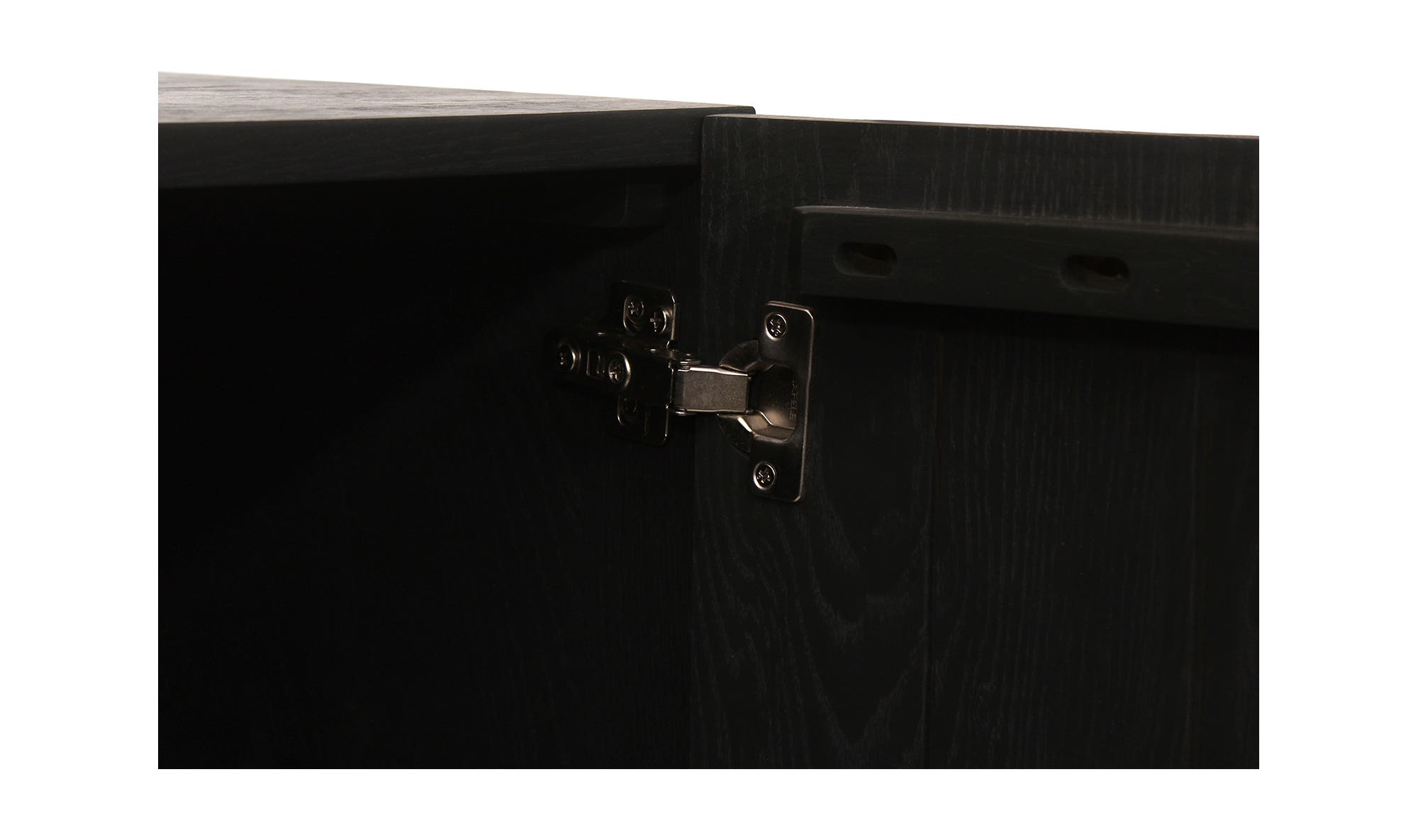 71" Black Solid Oak Sideboard