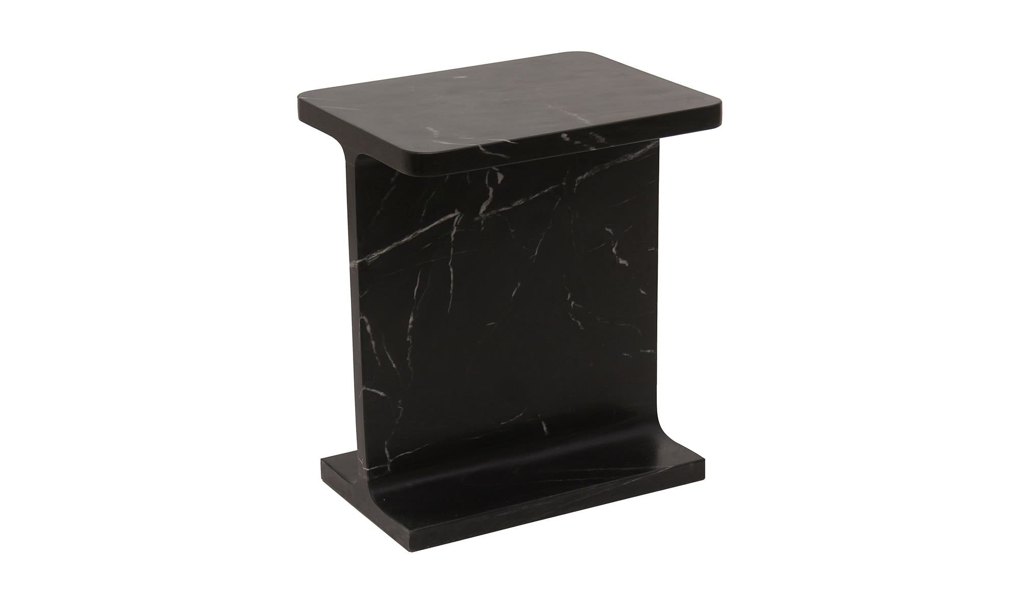 15" Black Marble Side Table