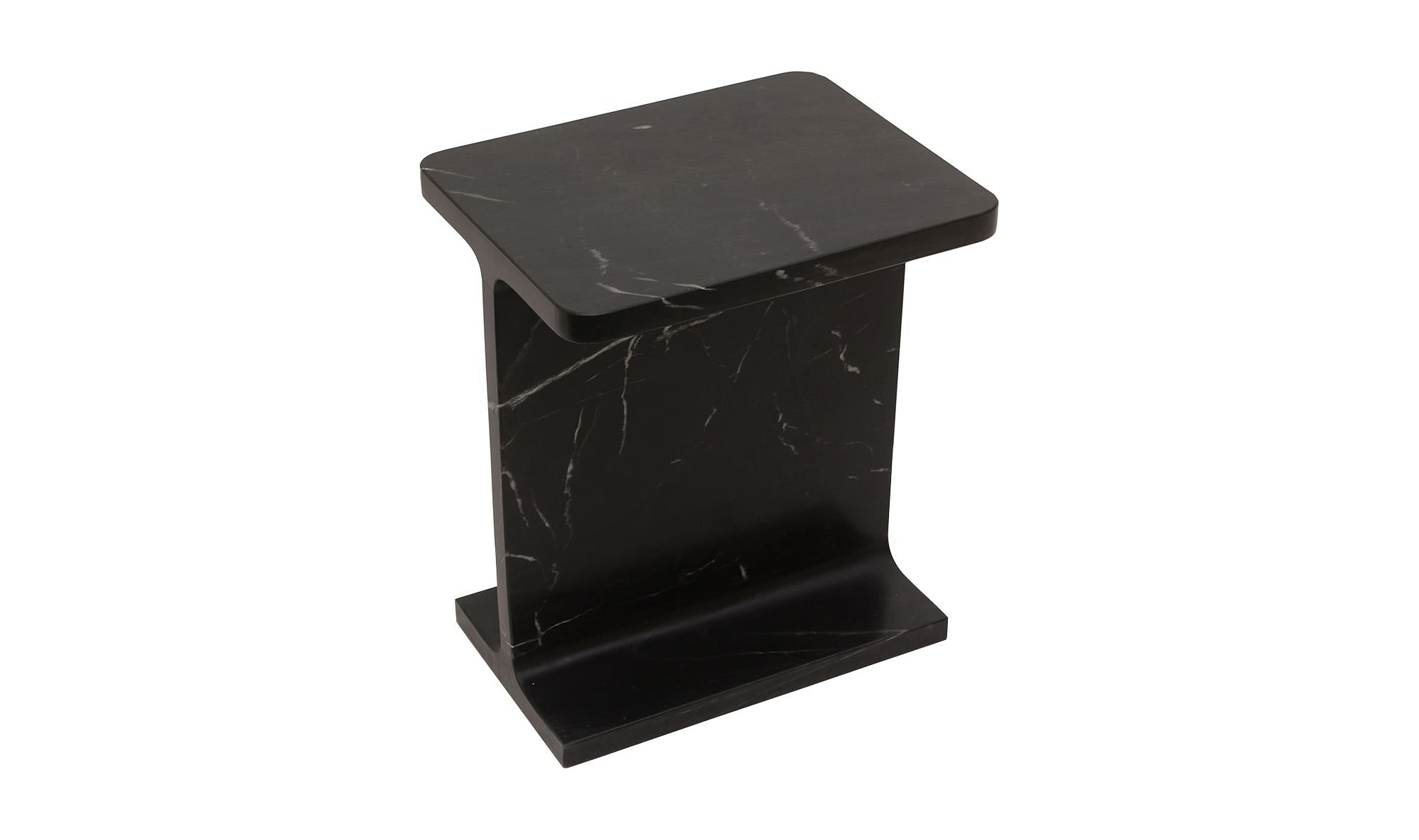 15" Black Marble Side Table