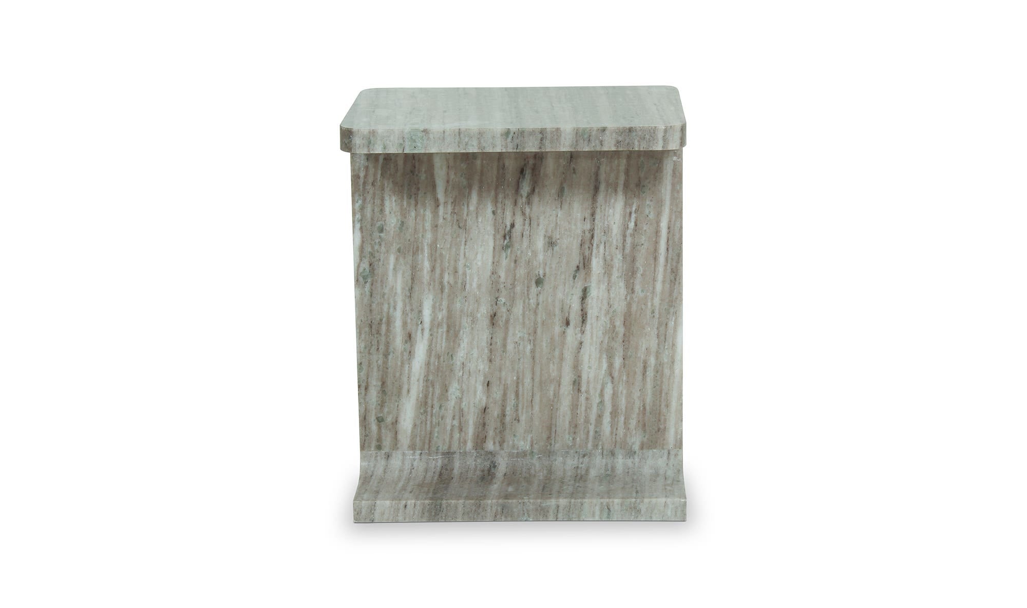 15" Taupe Marble Side Table