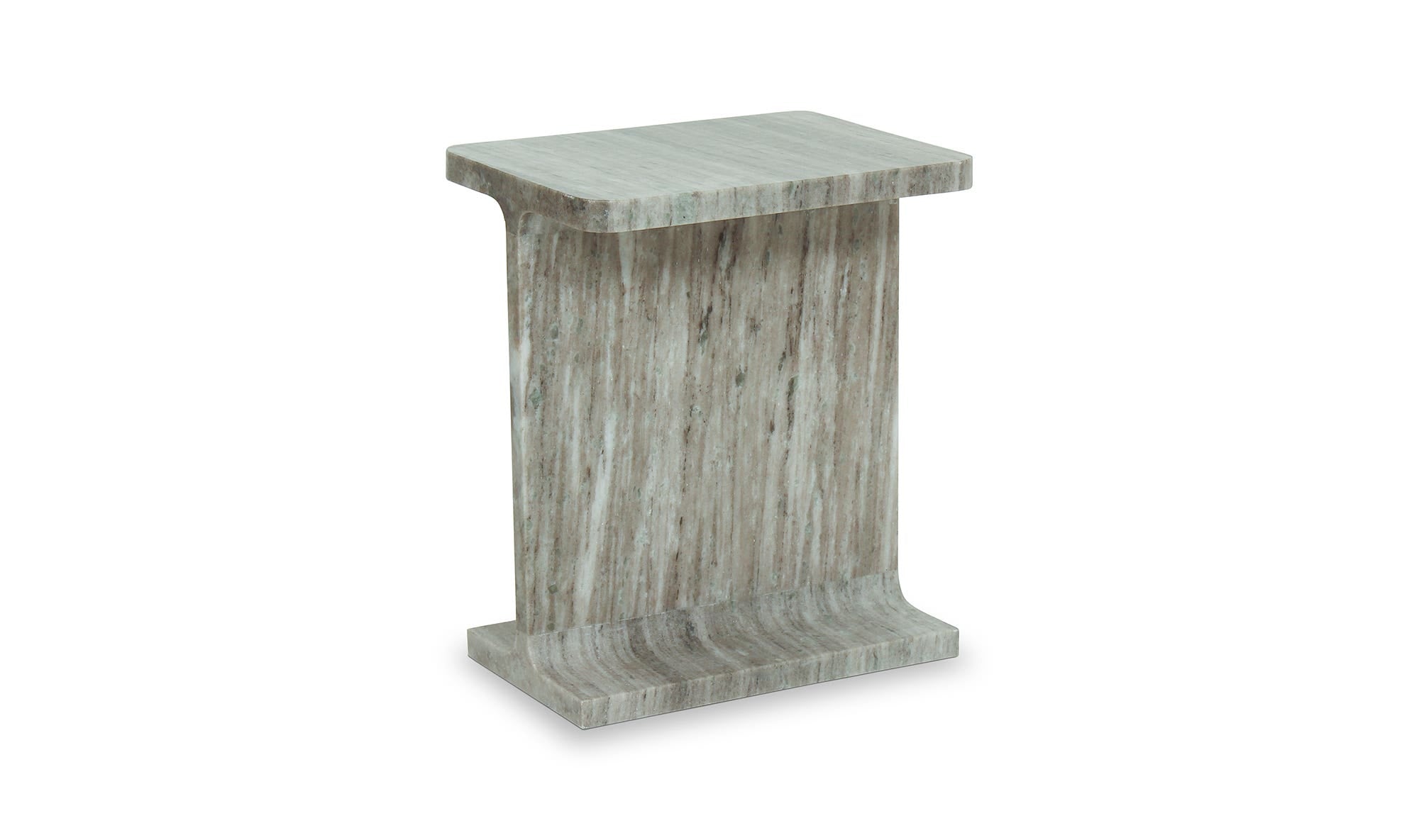 15" Taupe Marble Side Table