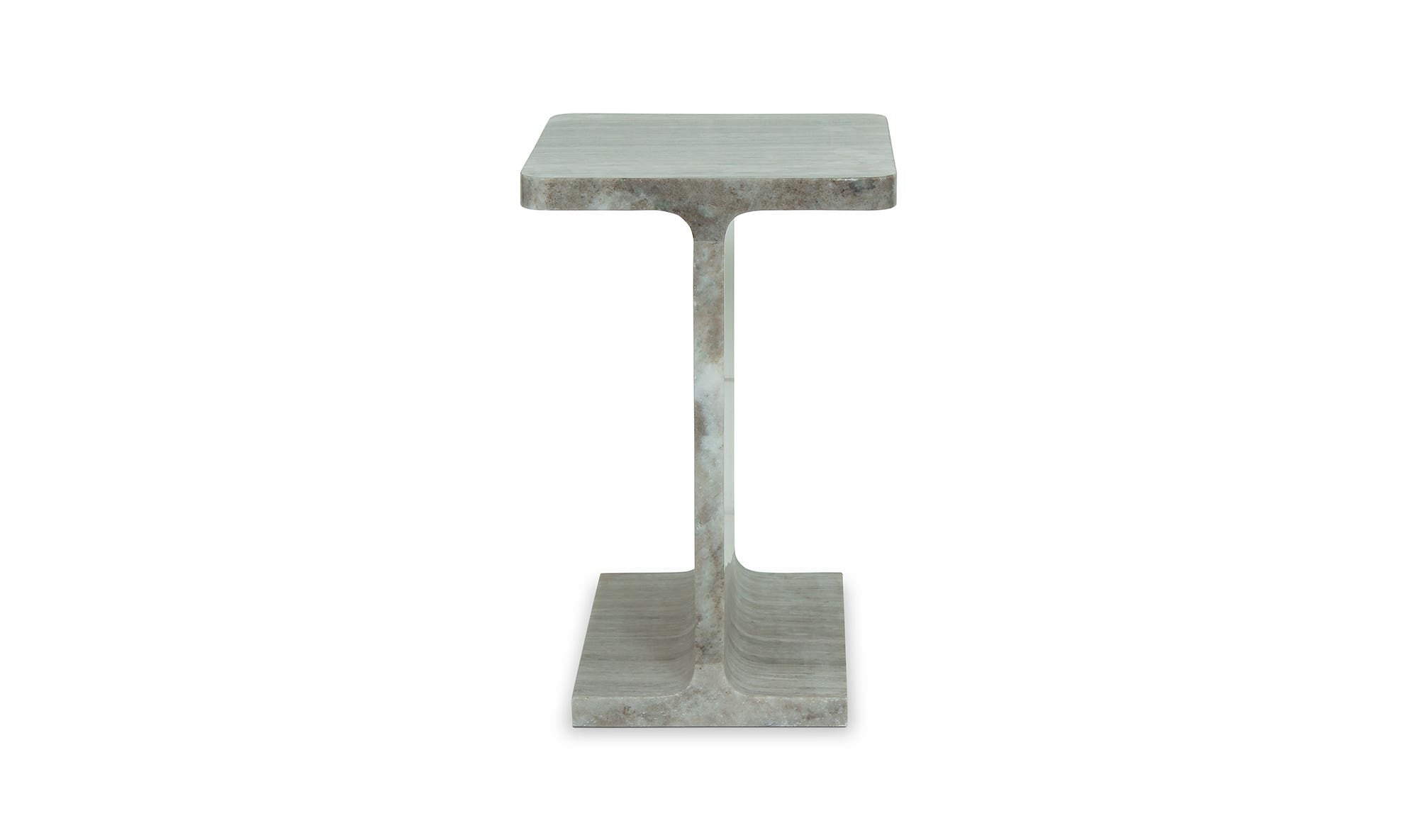 15" Taupe Marble Side Table