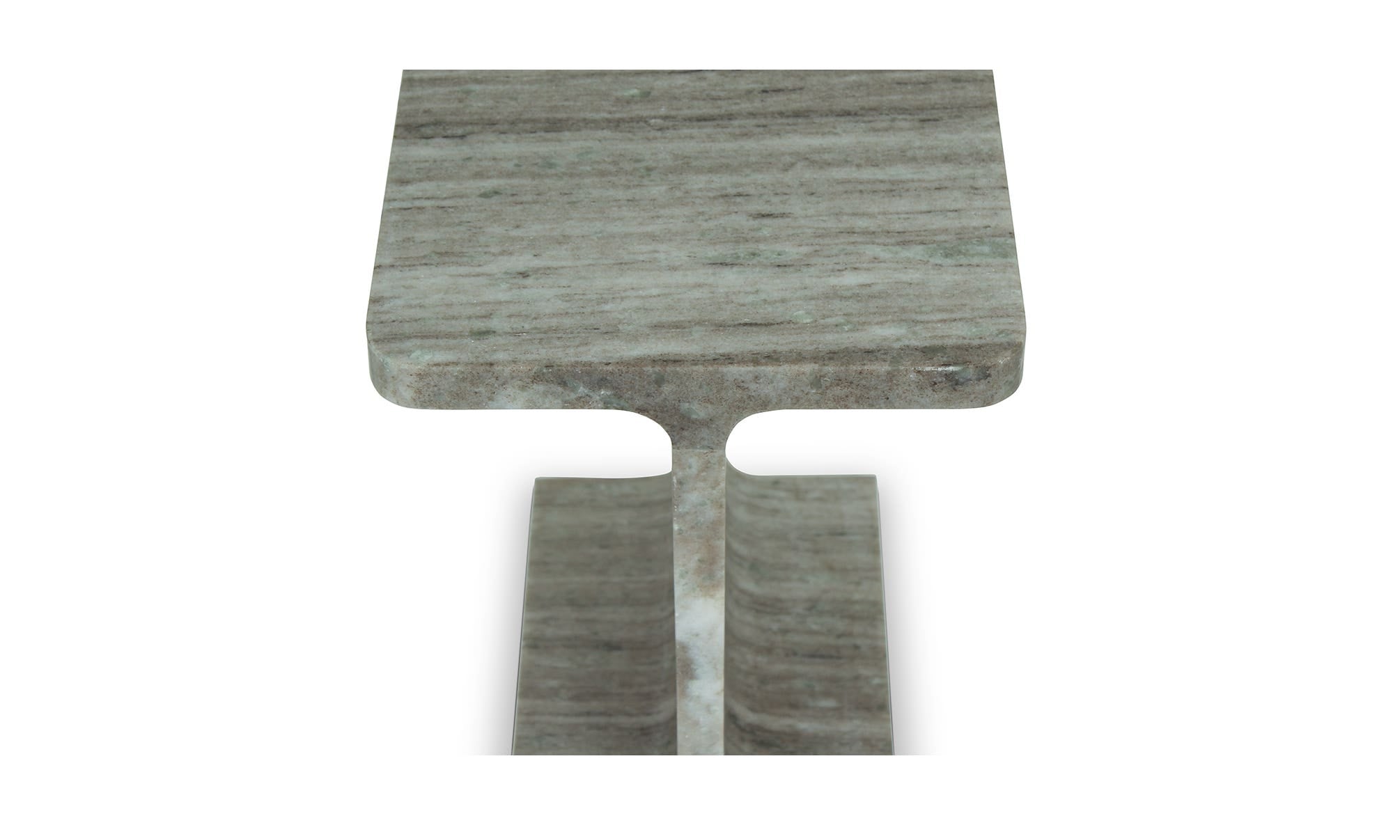15" Taupe Marble Side Table