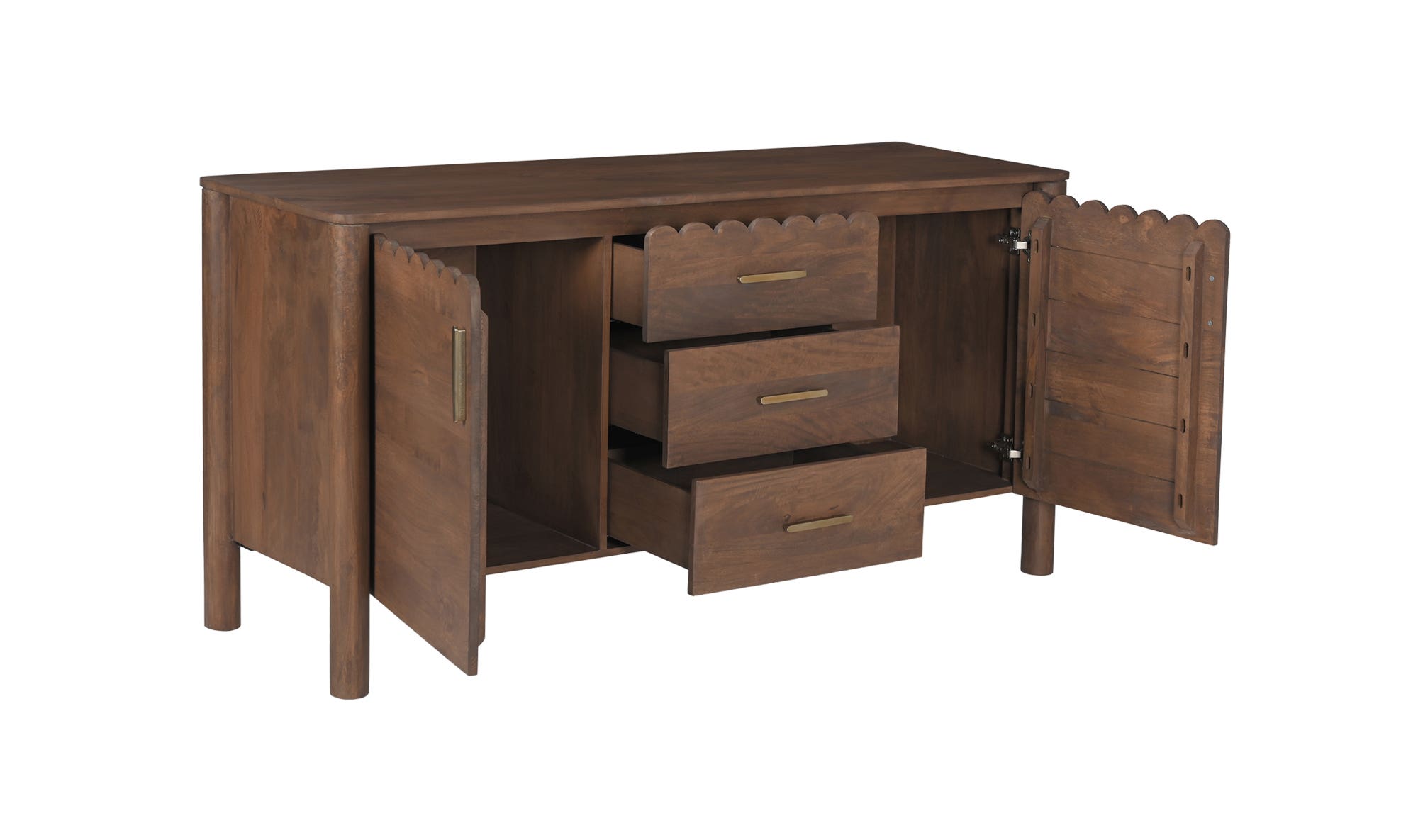 60" Vintage Brown Mango Wood Sideboard