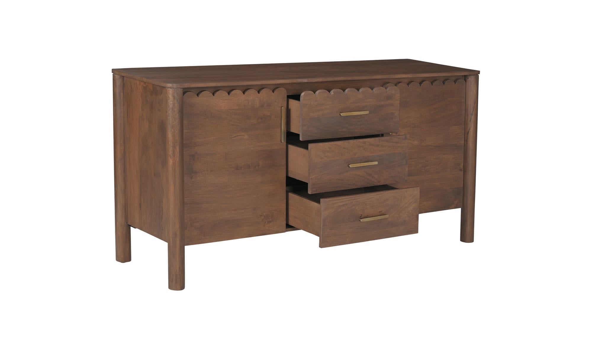 60" Vintage Brown Mango Wood Sideboard