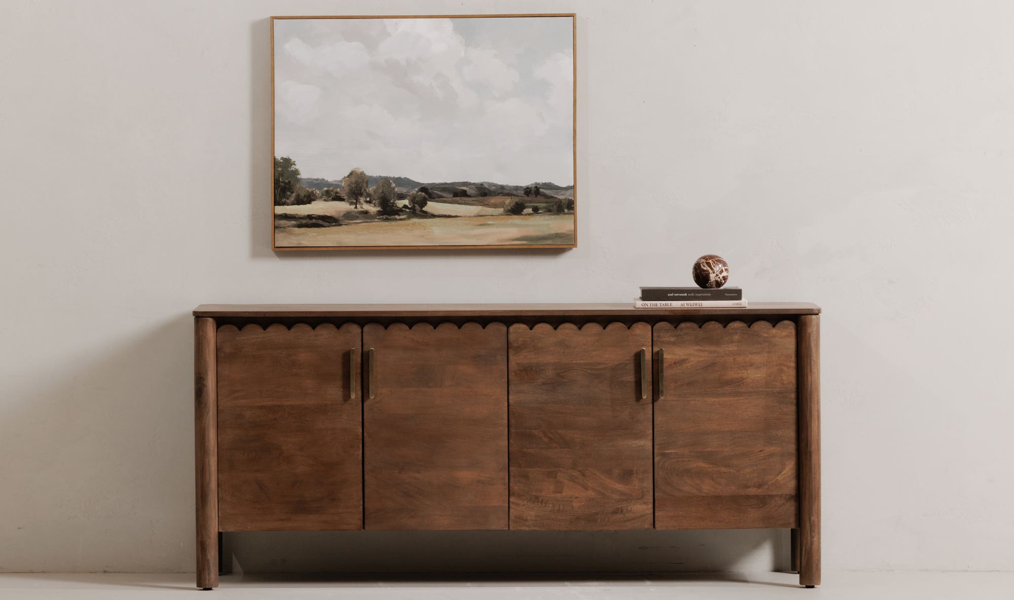 67.75" Vintage Brown Mango Wood Sideboard