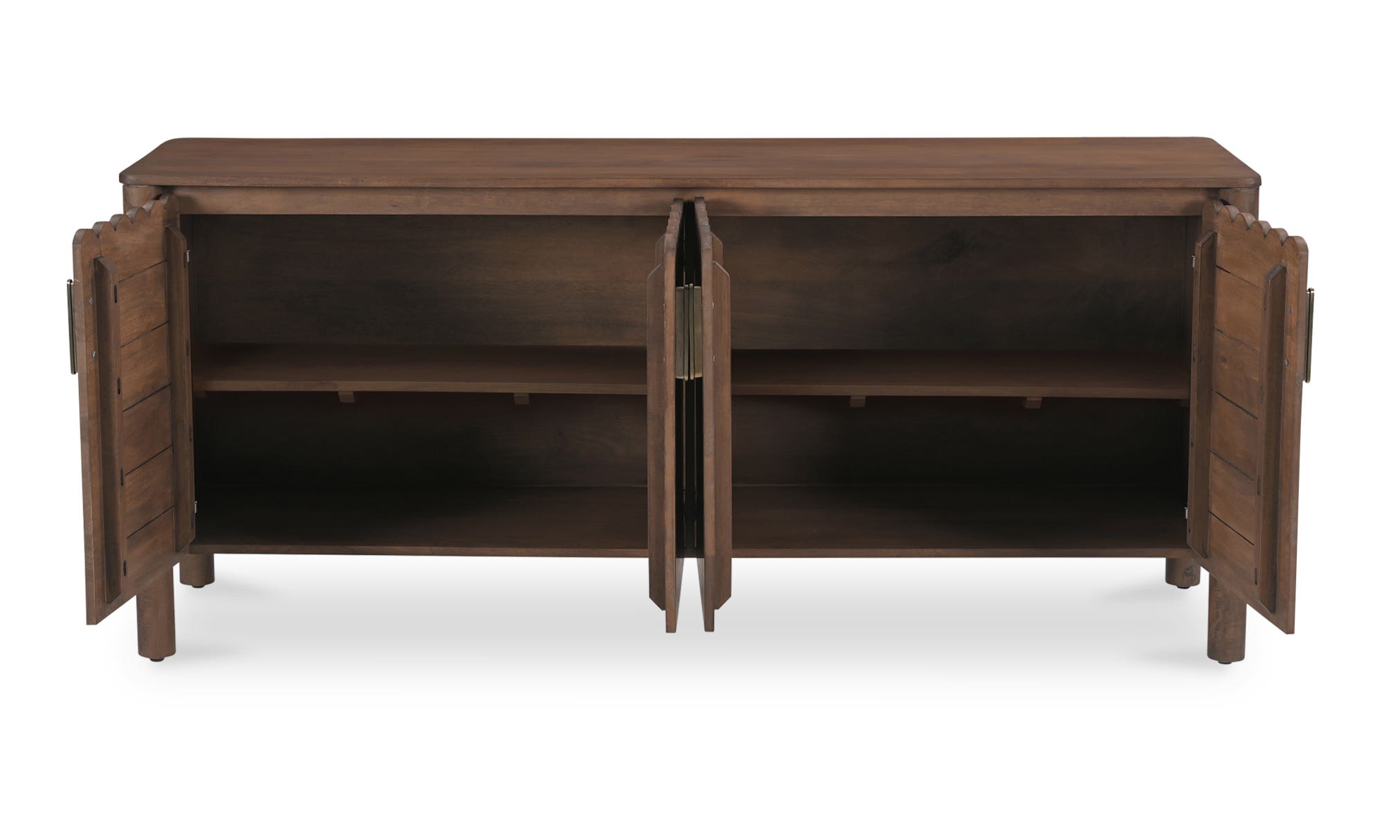 67.75" Vintage Brown Mango Wood Sideboard