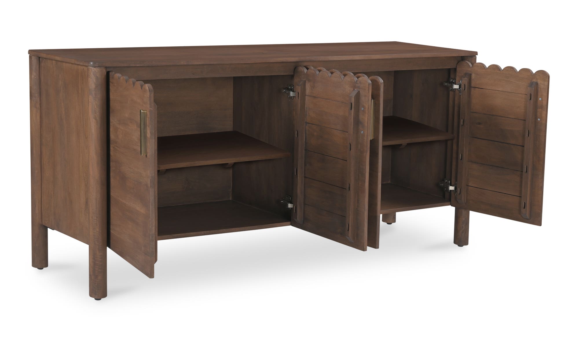 67.75" Vintage Brown Mango Wood Sideboard