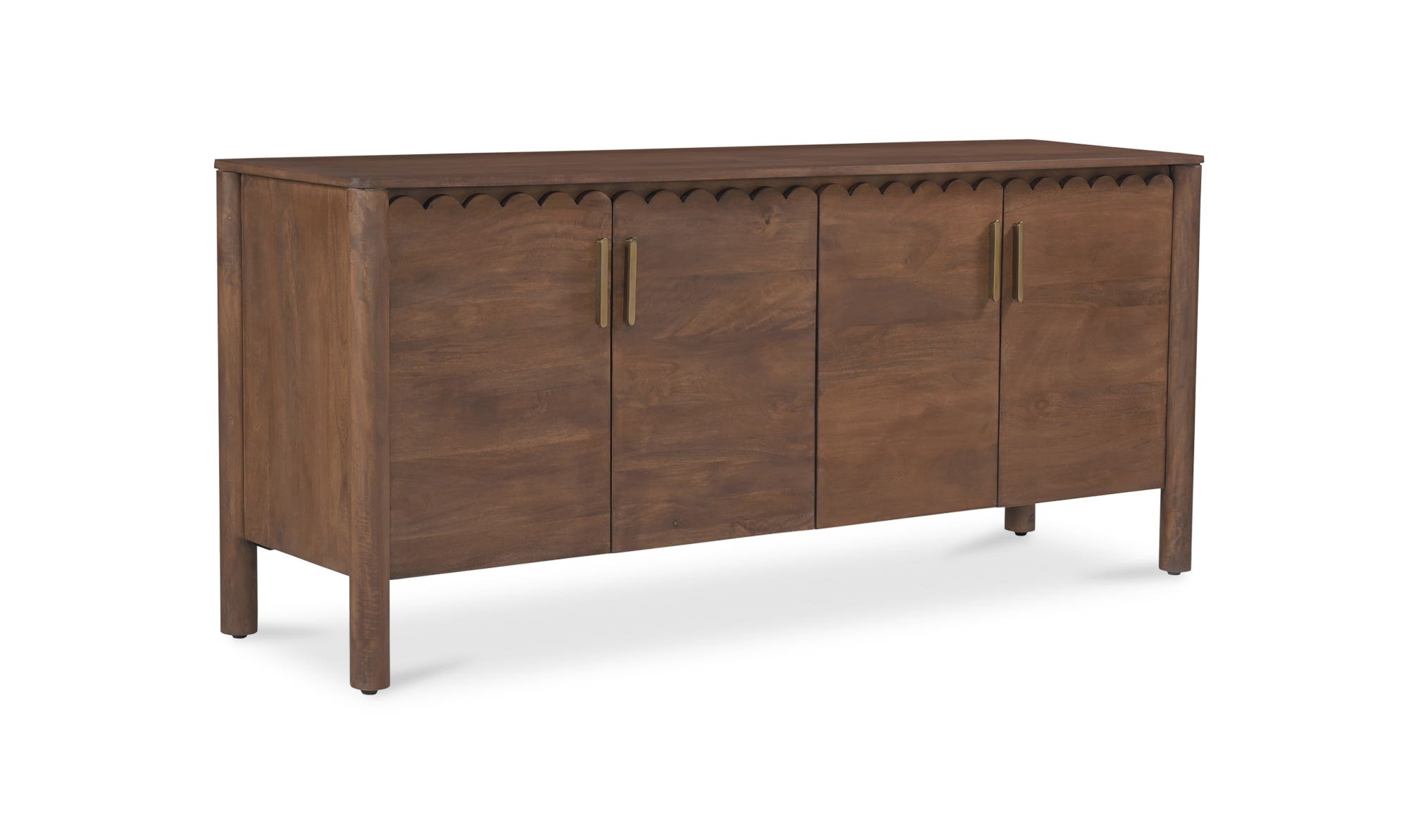 67.75" Vintage Brown Mango Wood Sideboard