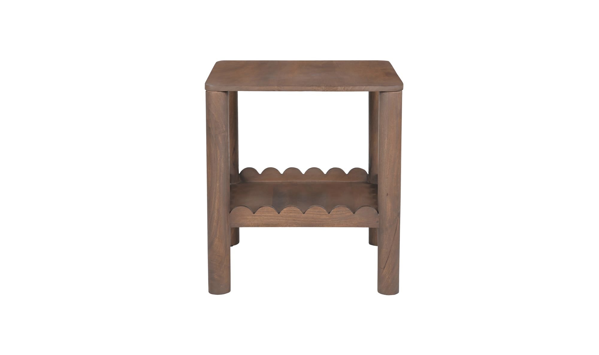 20" Vintage Brown Mango Wood Side Table