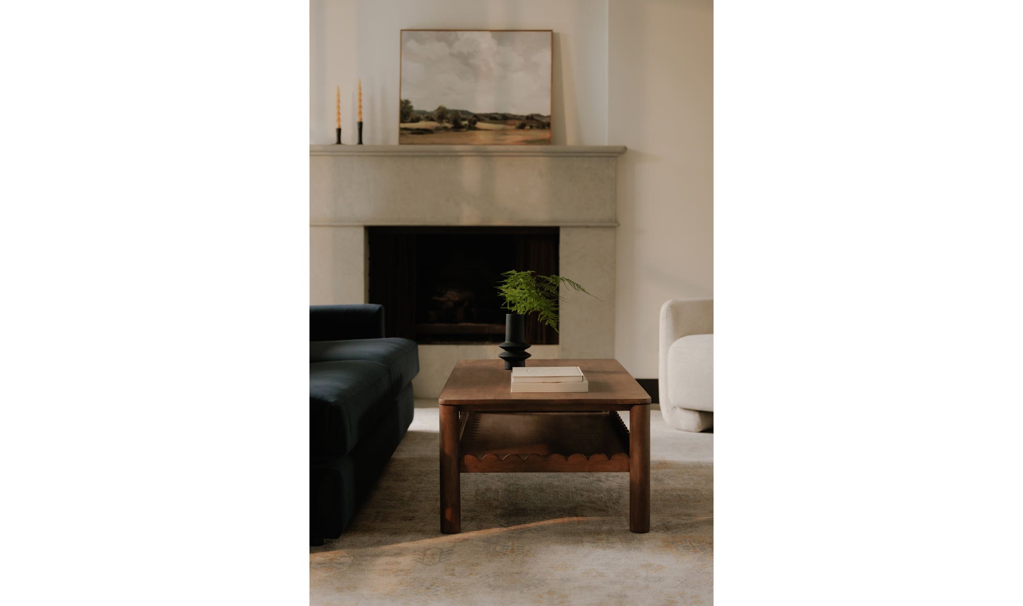 52" Vintage Brown Mango Wood Coffee Table