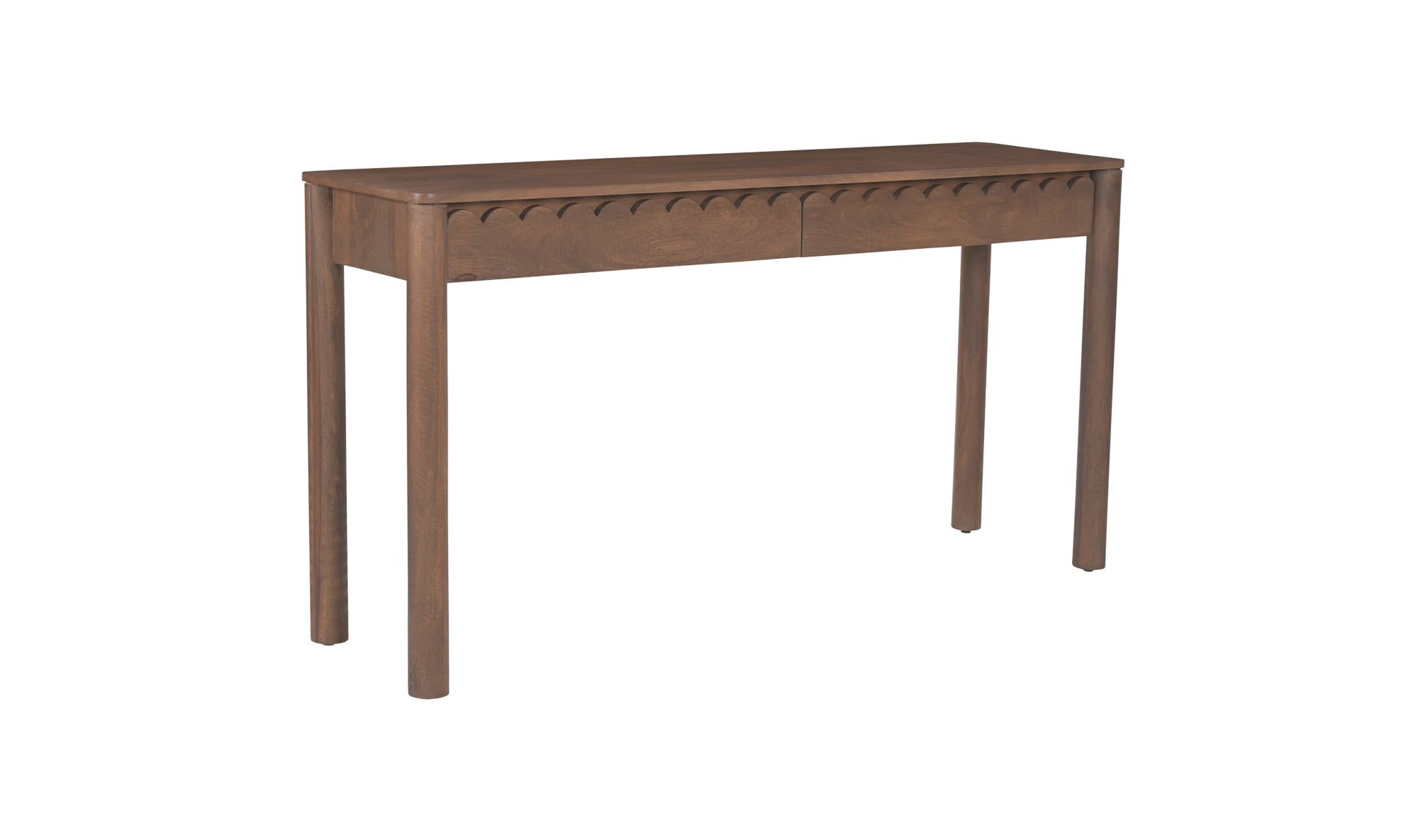 57.5" Vintage Brown Mango Wood Console Table