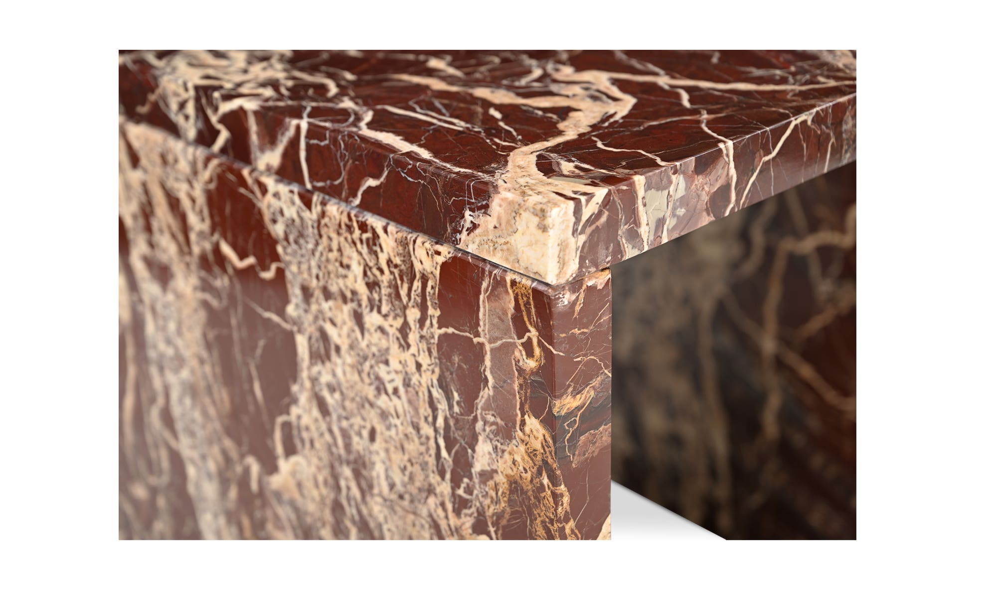 20" Rosso Levanto Marble Side Table