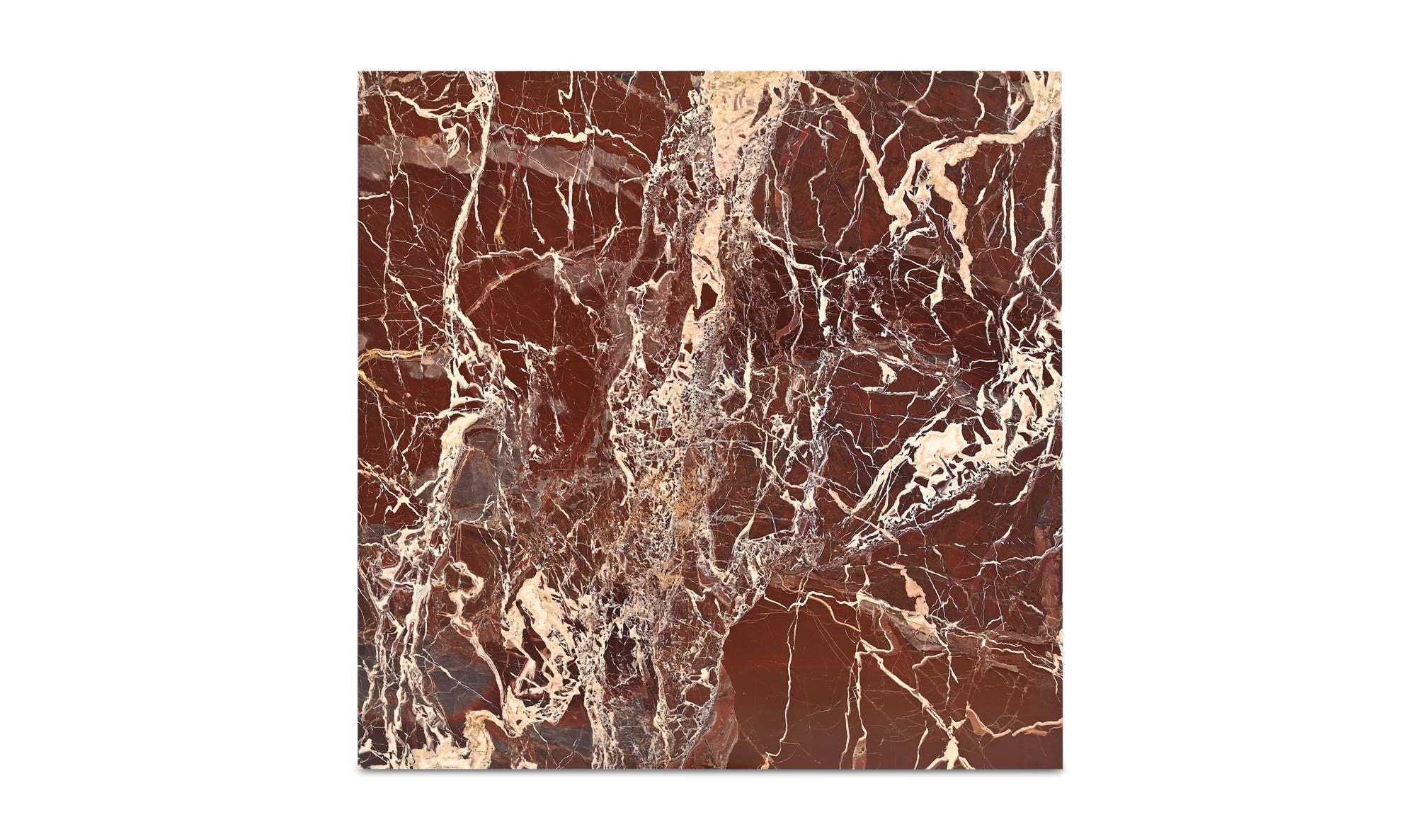 20" Rosso Levanto Marble Side Table