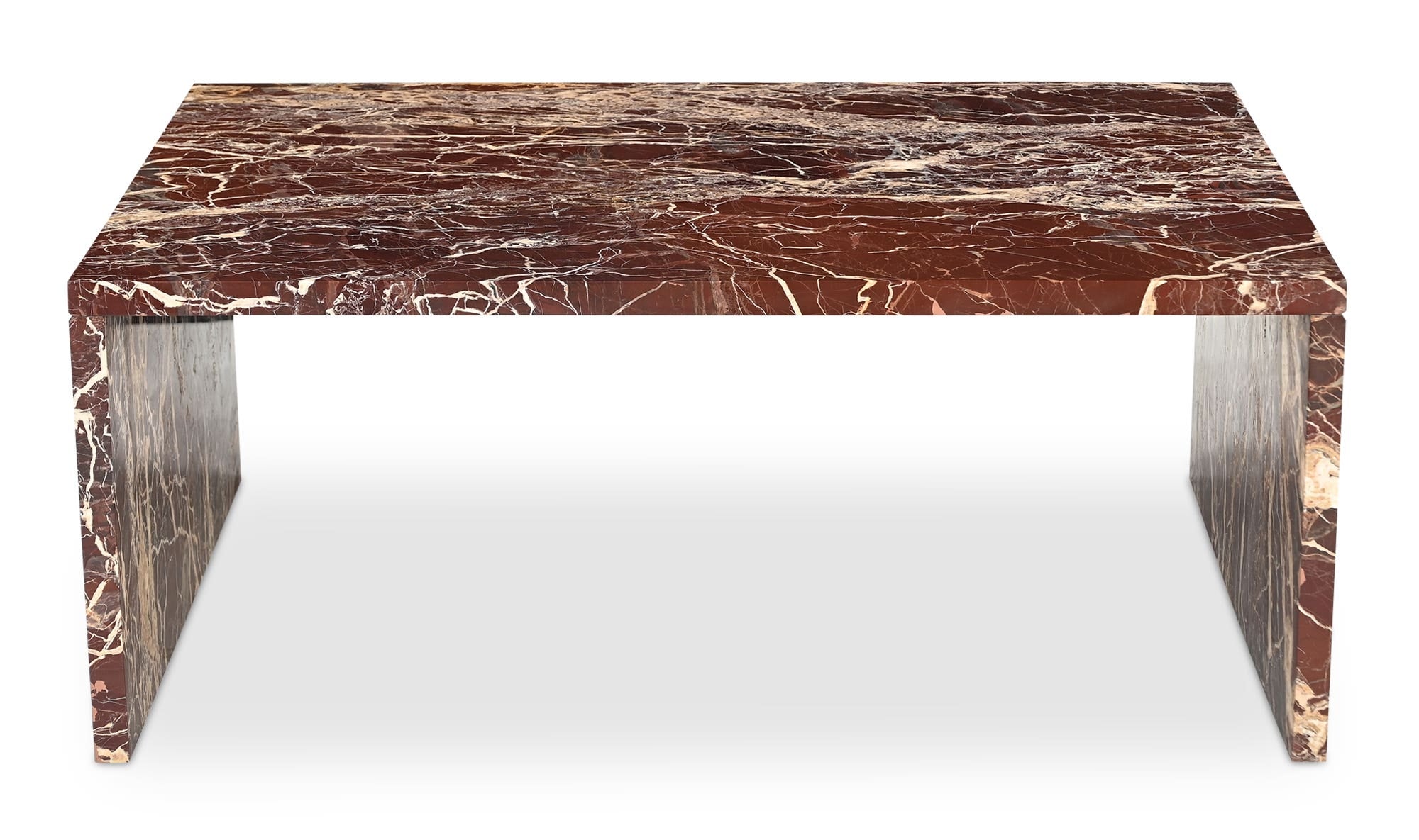 40" Rosso Levanto Marble Coffee Table