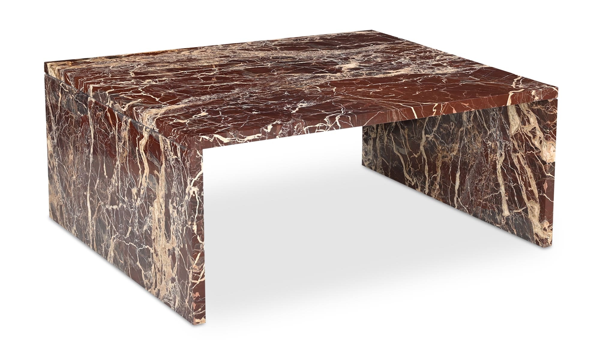 40" Rosso Levanto Marble Coffee Table