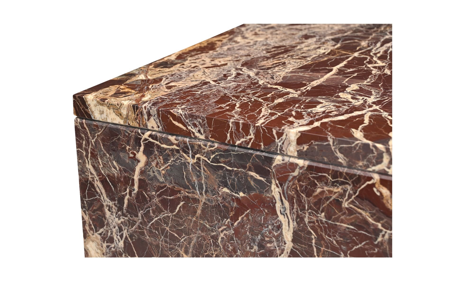 40" Rosso Levanto Marble Coffee Table