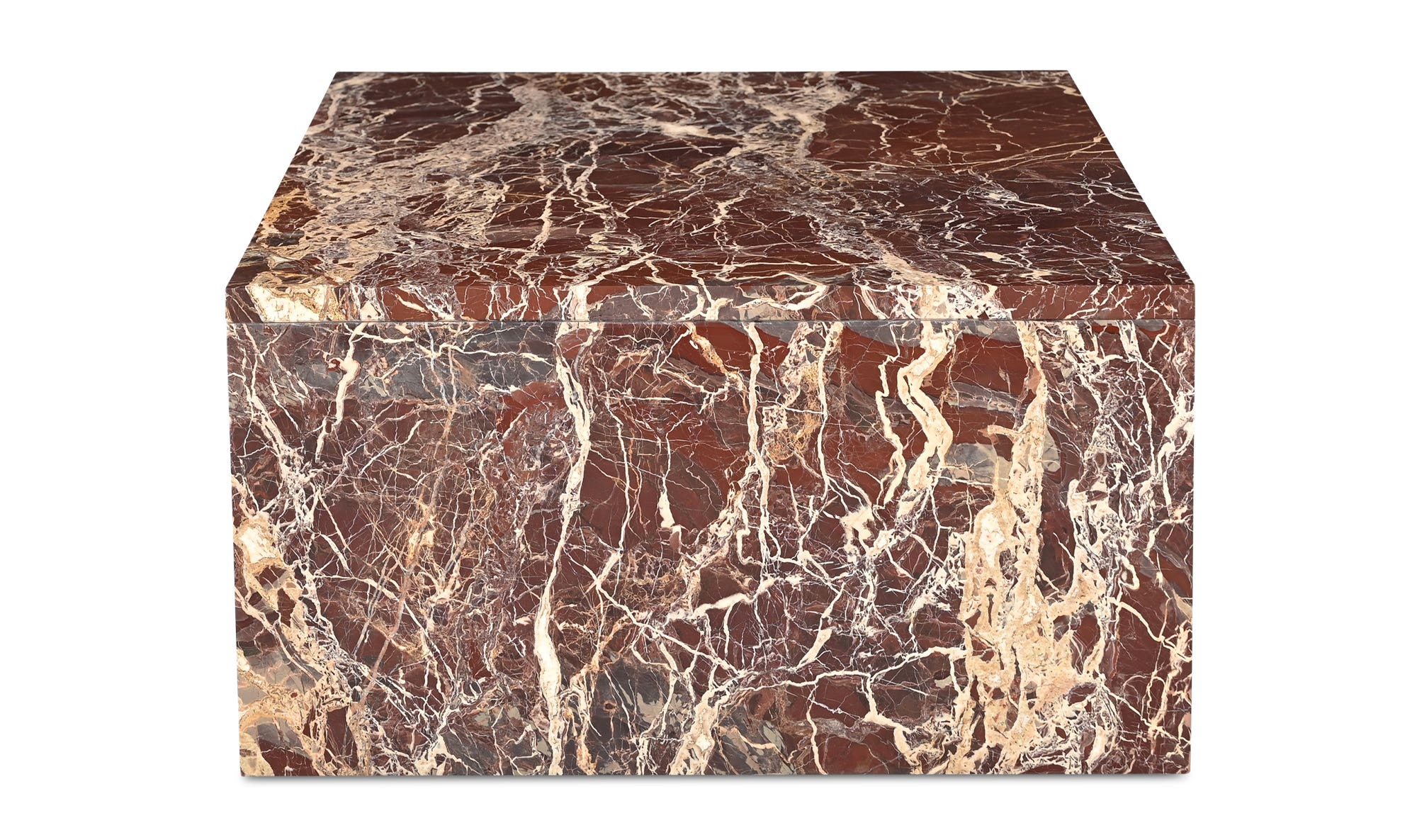 40" Rosso Levanto Marble Coffee Table