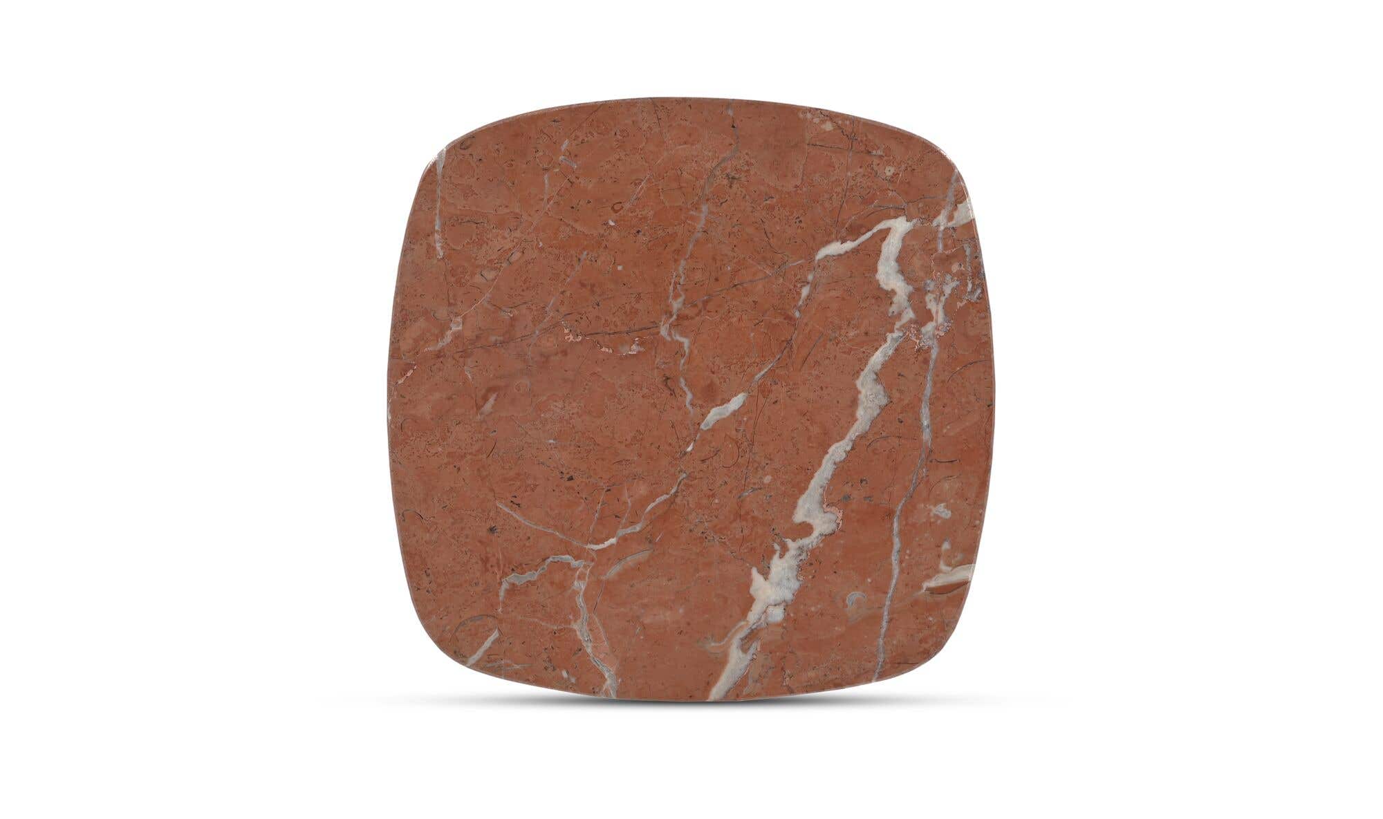 9" Rosso Alicante Marble Side Table