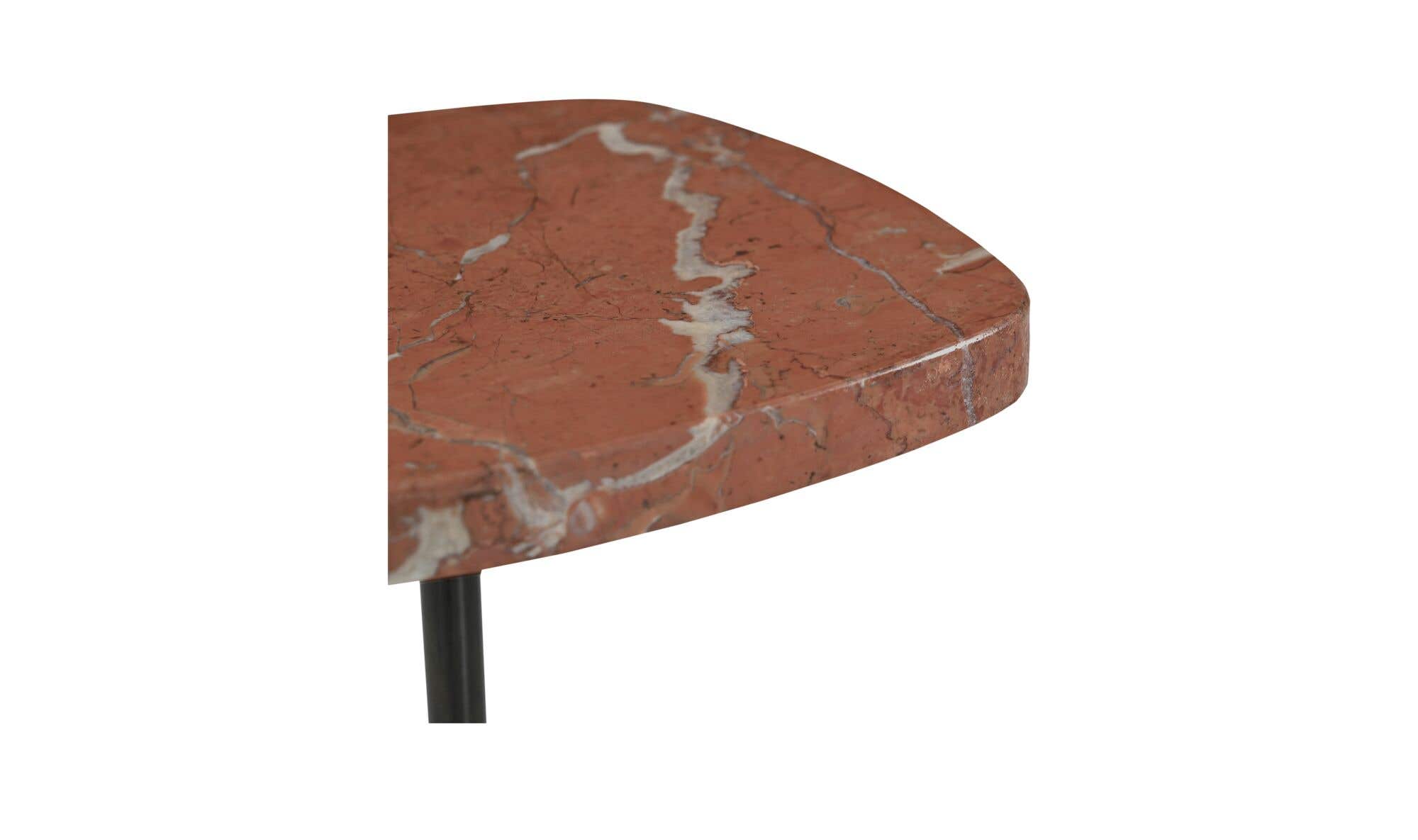 9" Rosso Alicante Marble Side Table