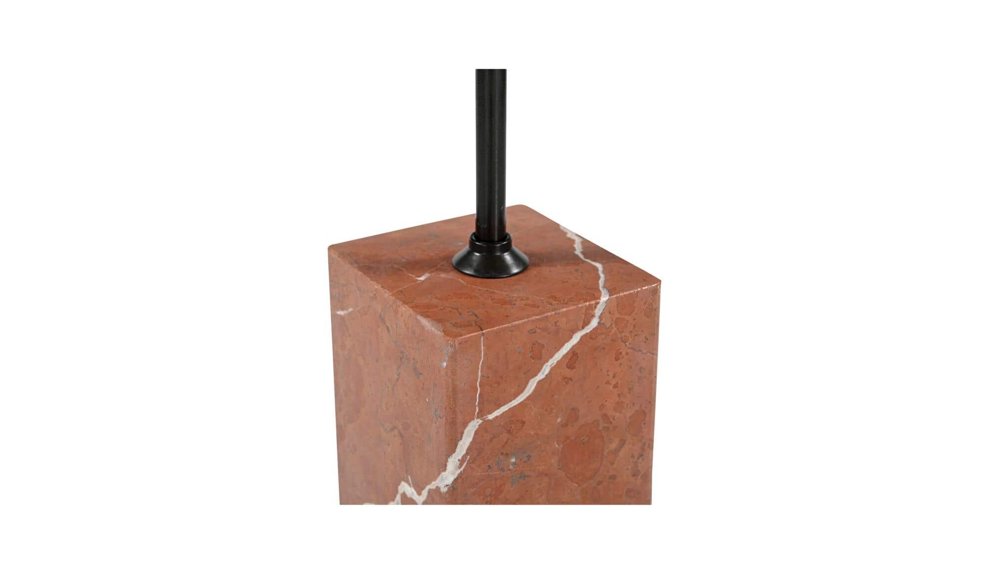 9" Rosso Alicante Marble Side Table