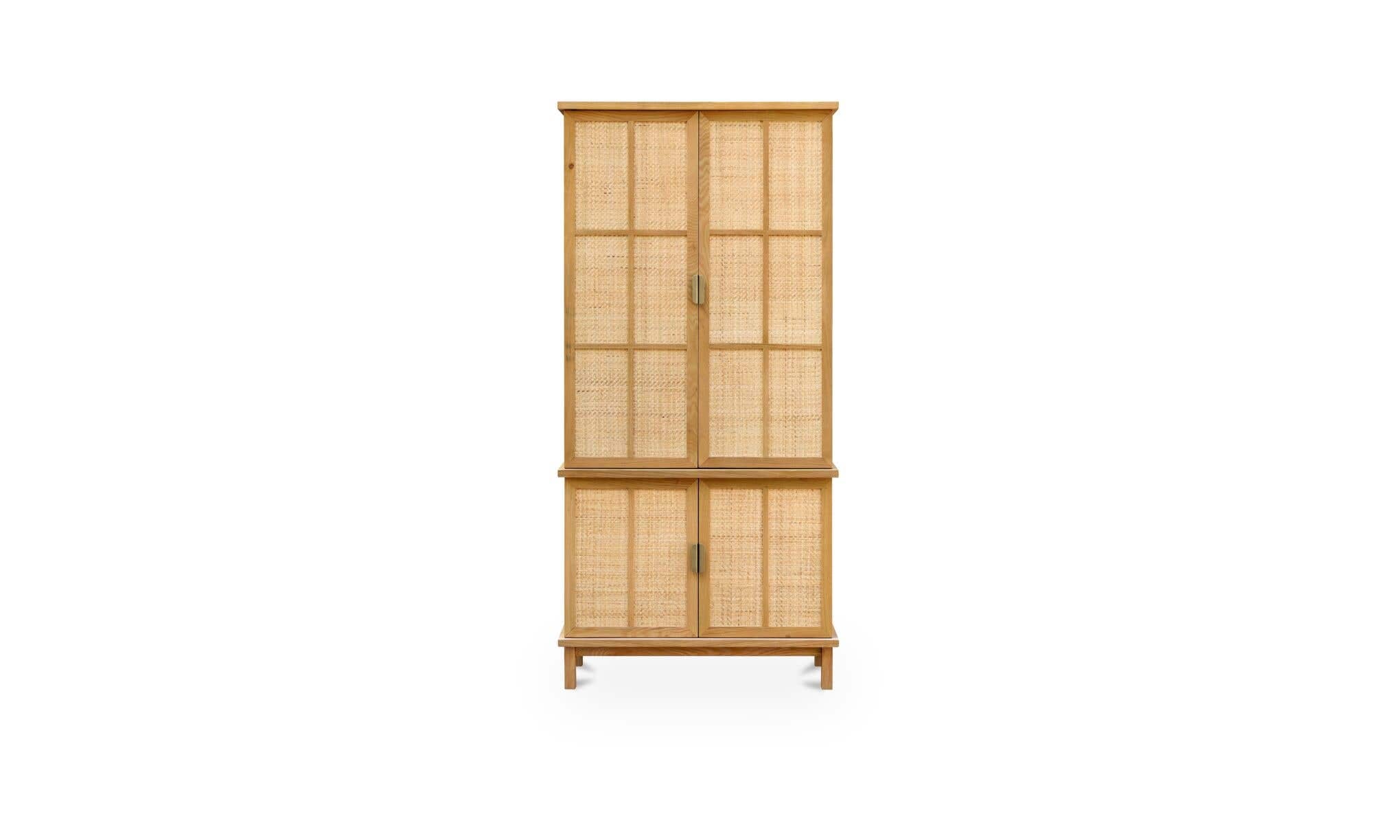 38" Natural Solid Oak Tall Cabinet