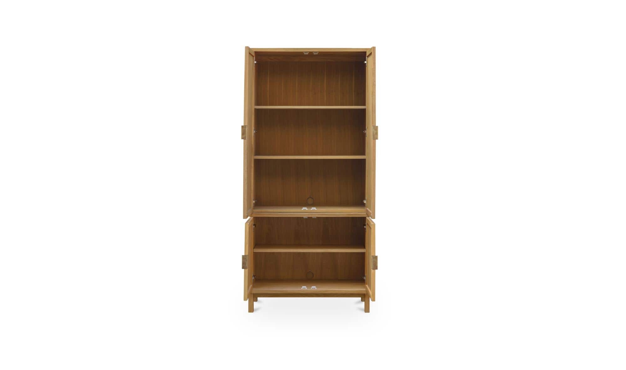 38" Natural Solid Oak Tall Cabinet