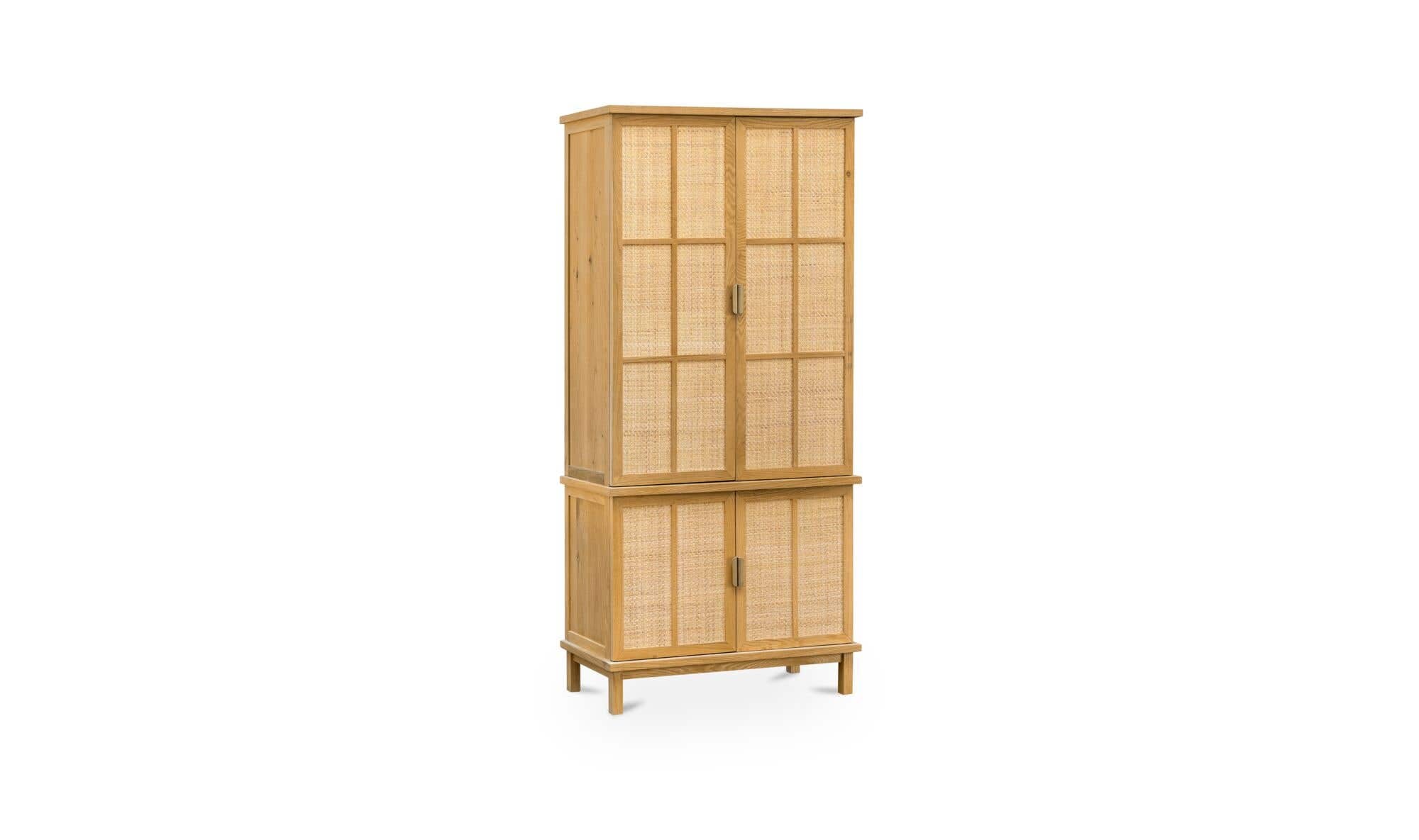 38" Natural Solid Oak Tall Cabinet