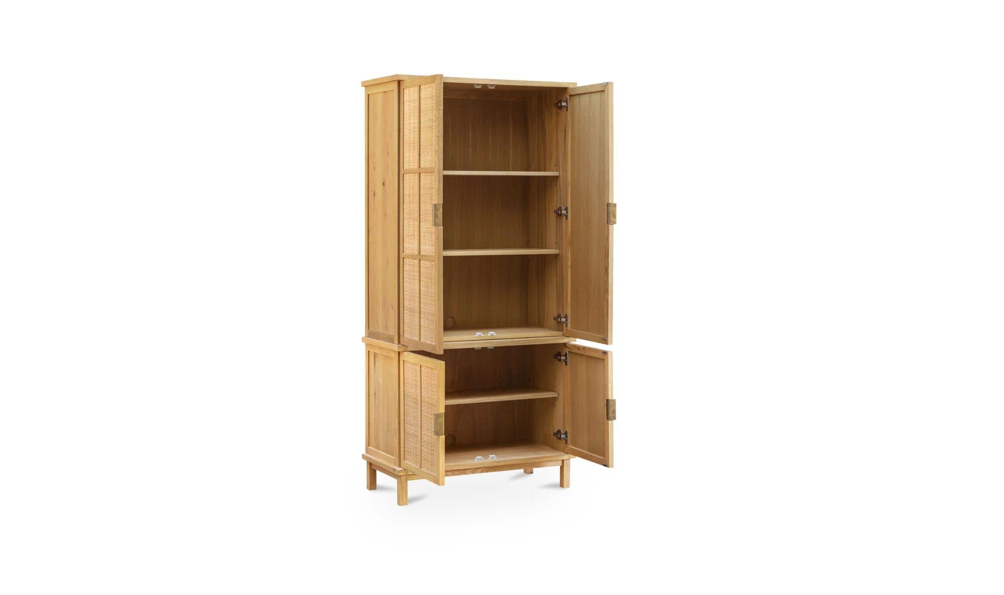 38" Natural Solid Oak Tall Cabinet