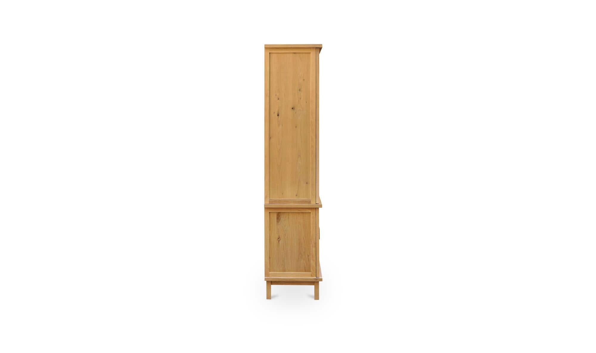 38" Natural Solid Oak Tall Cabinet