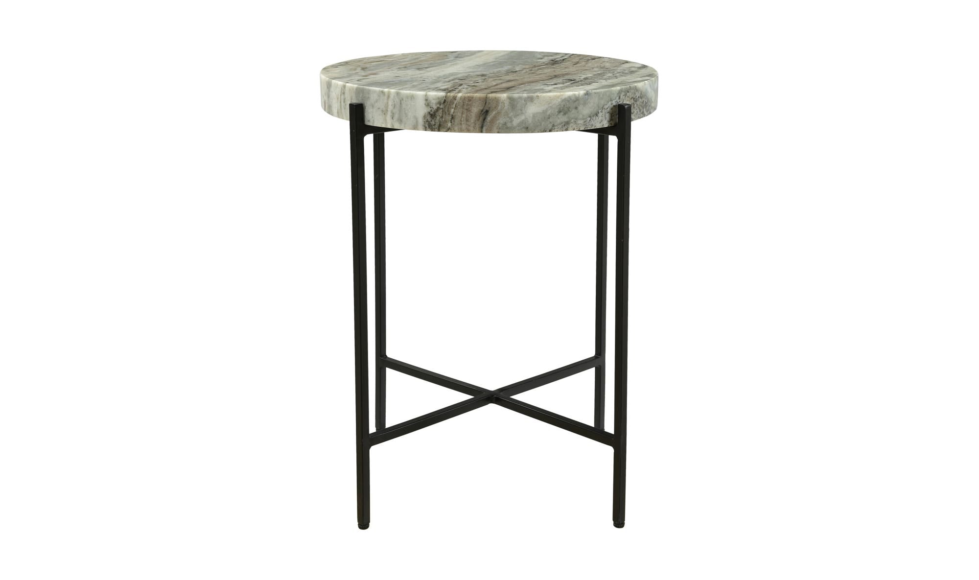 18" Light Brown Marble Side Table