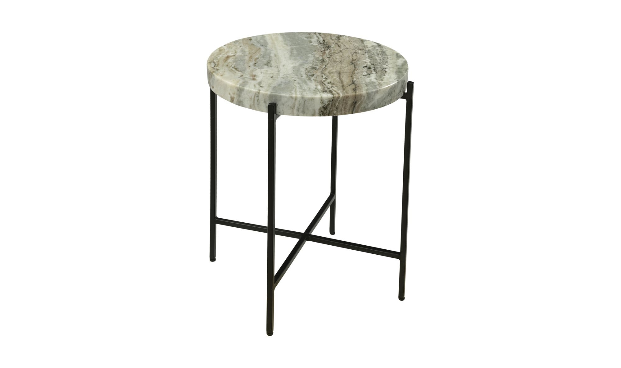 18" Light Brown Marble Side Table