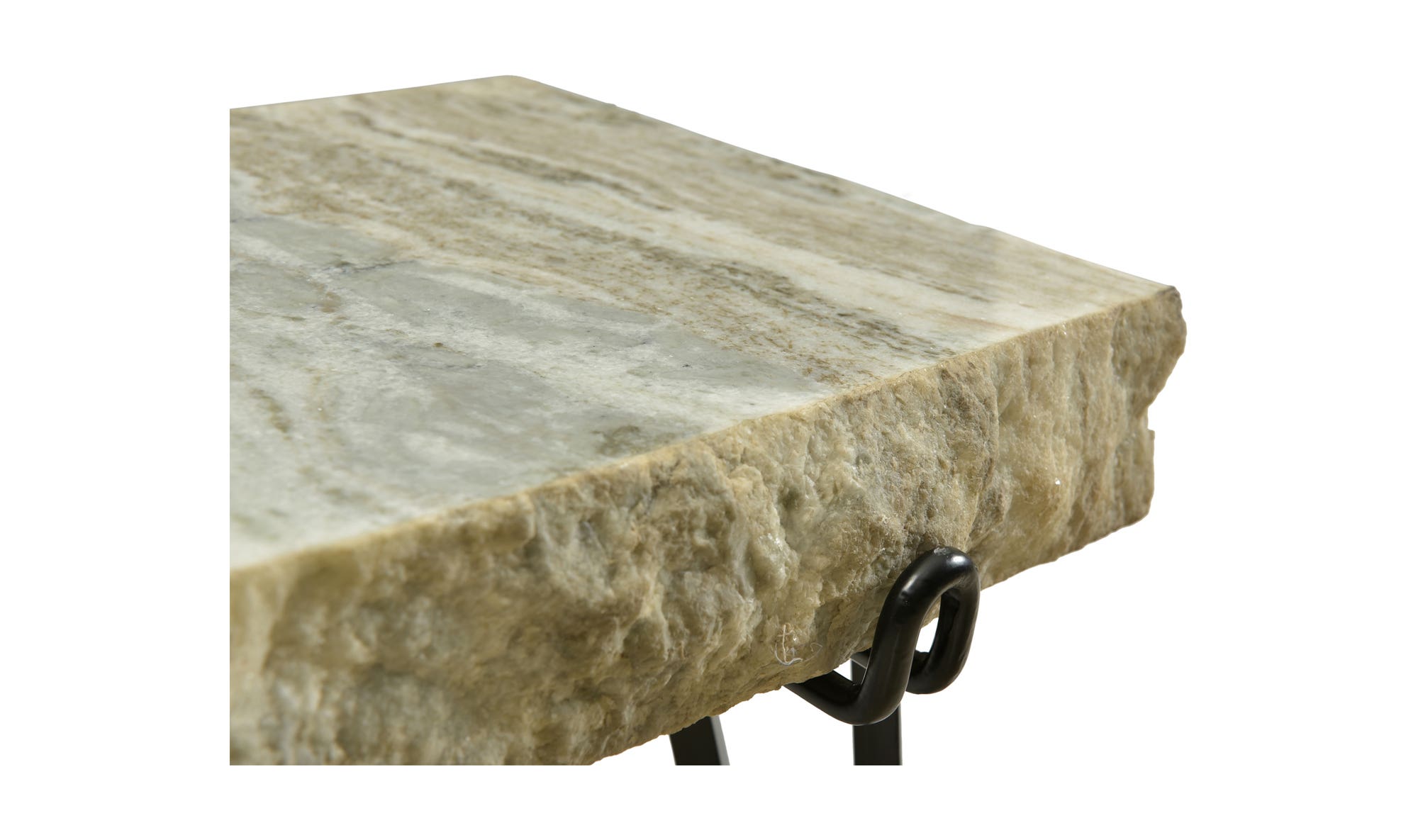 19" Light Brown Marble Side Table