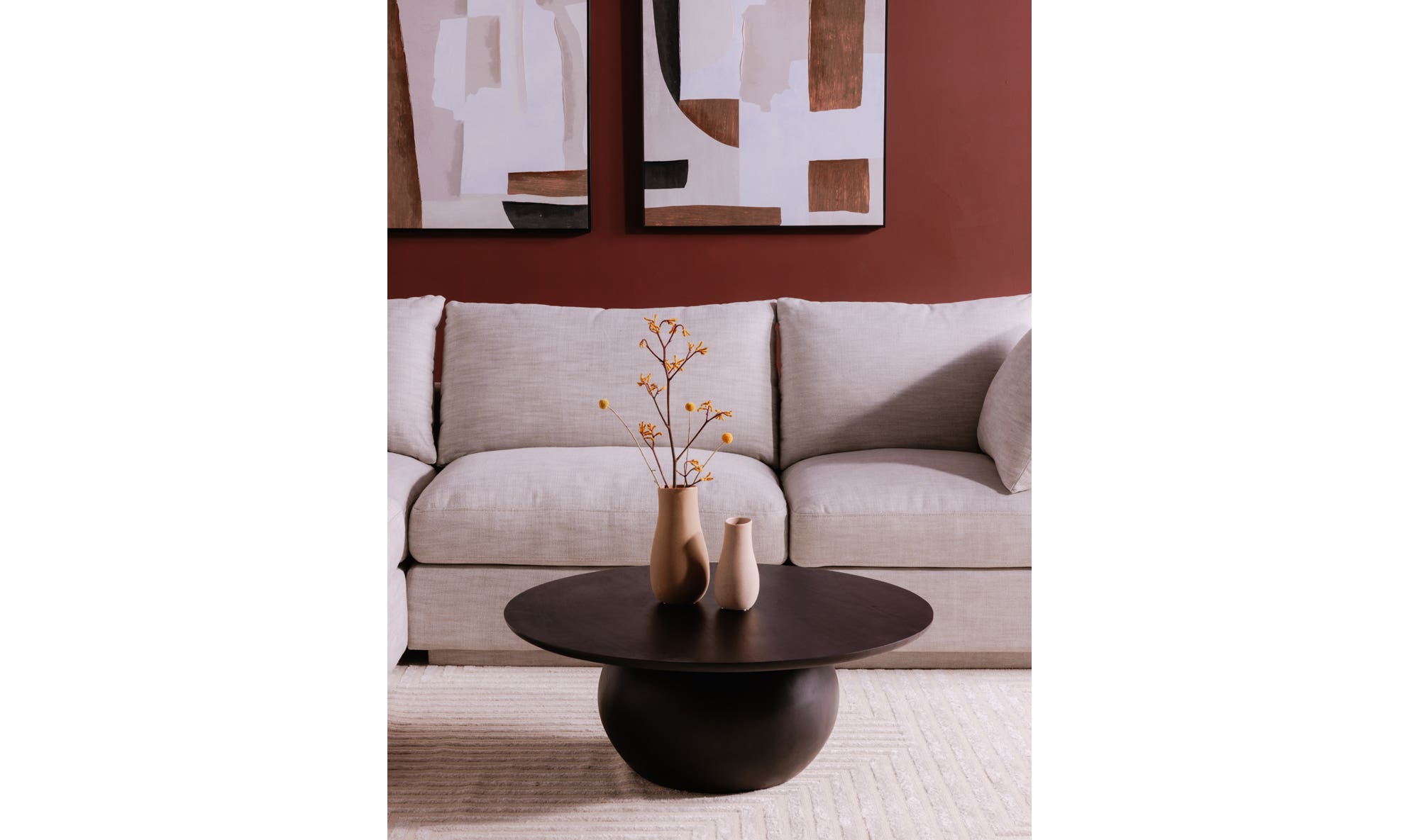 35" Black Acacia Coffee Table