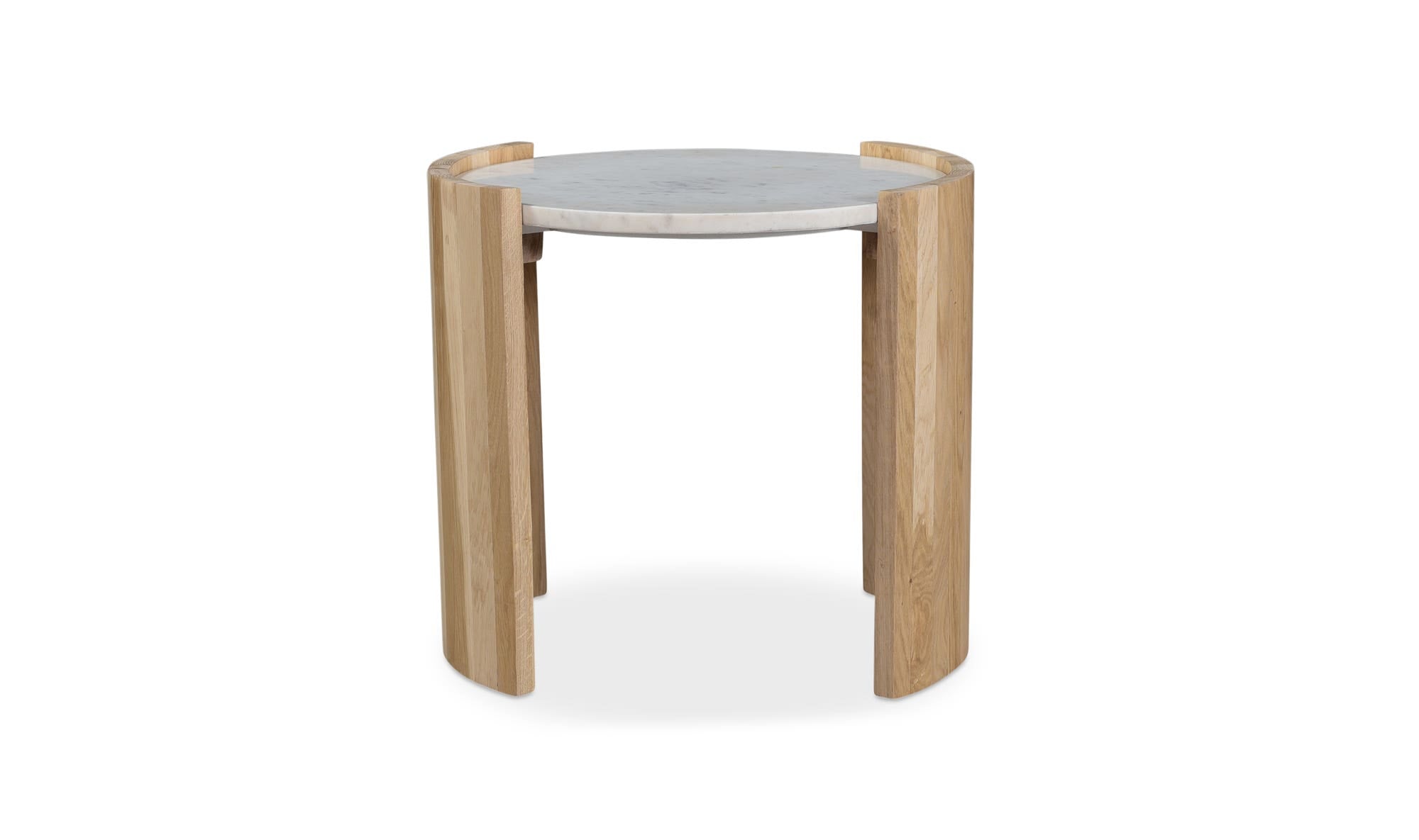 20" White Marble Side Table
