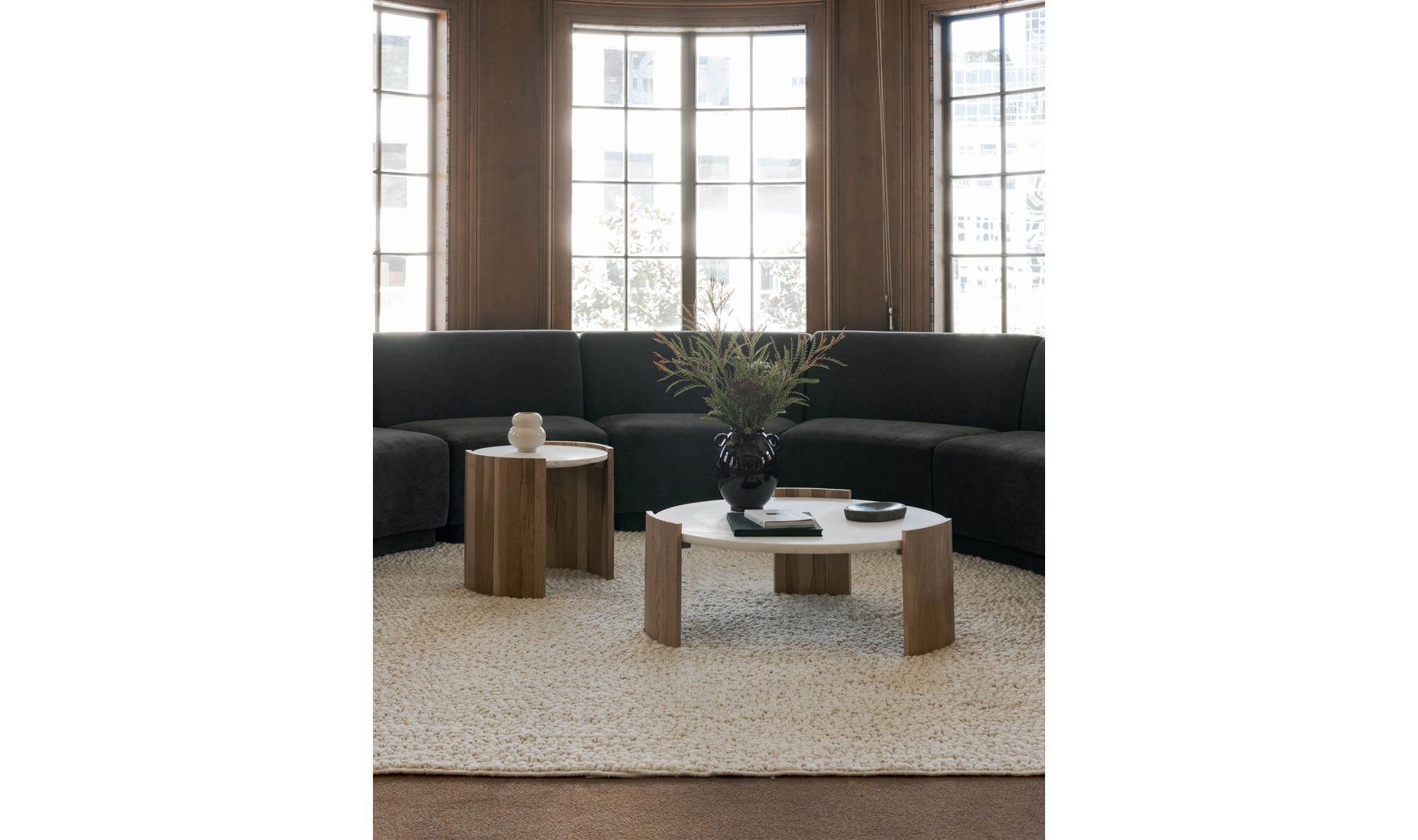 20" White Marble Side Table