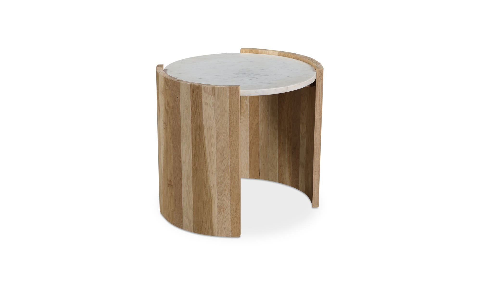 20" White Marble Side Table