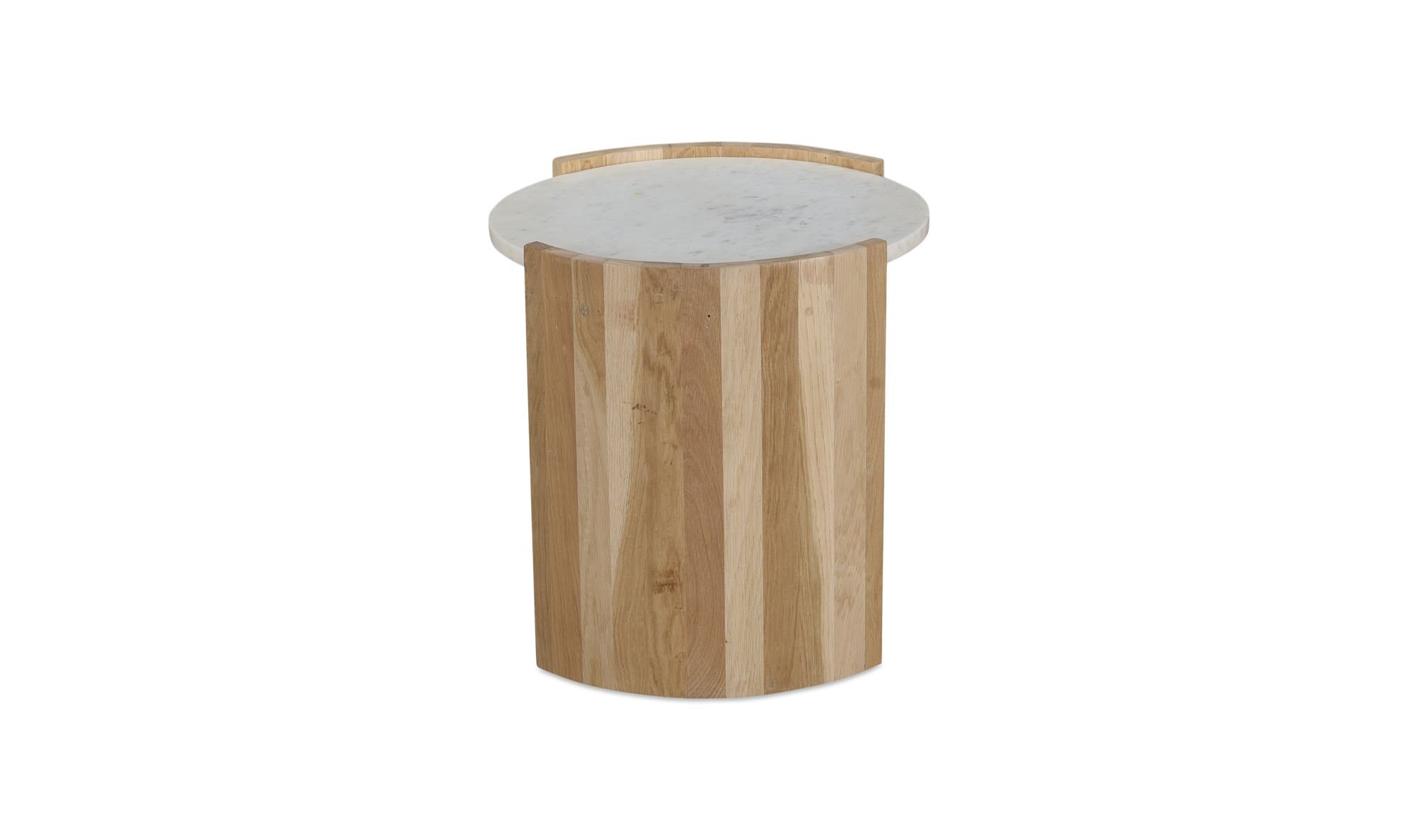 20" White Marble Side Table
