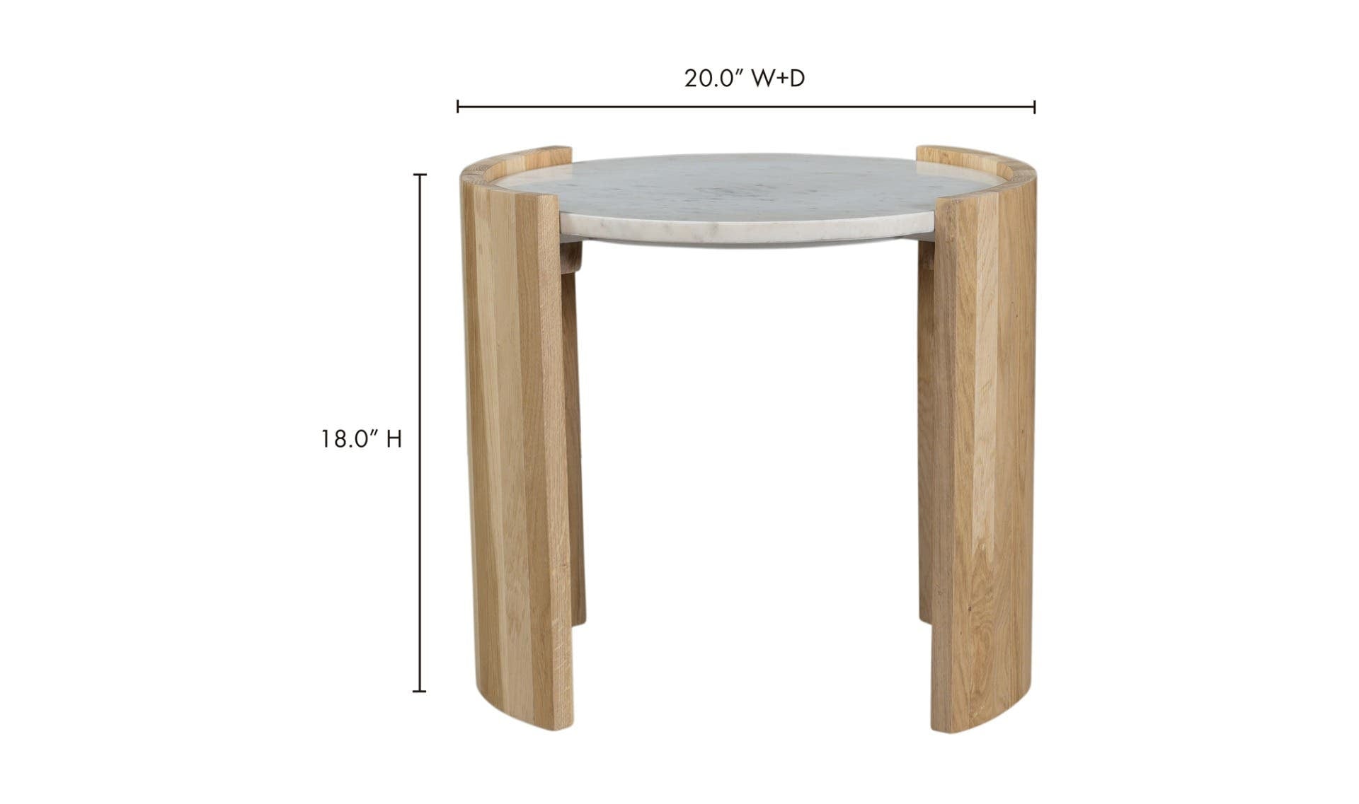 20" White Marble Side Table