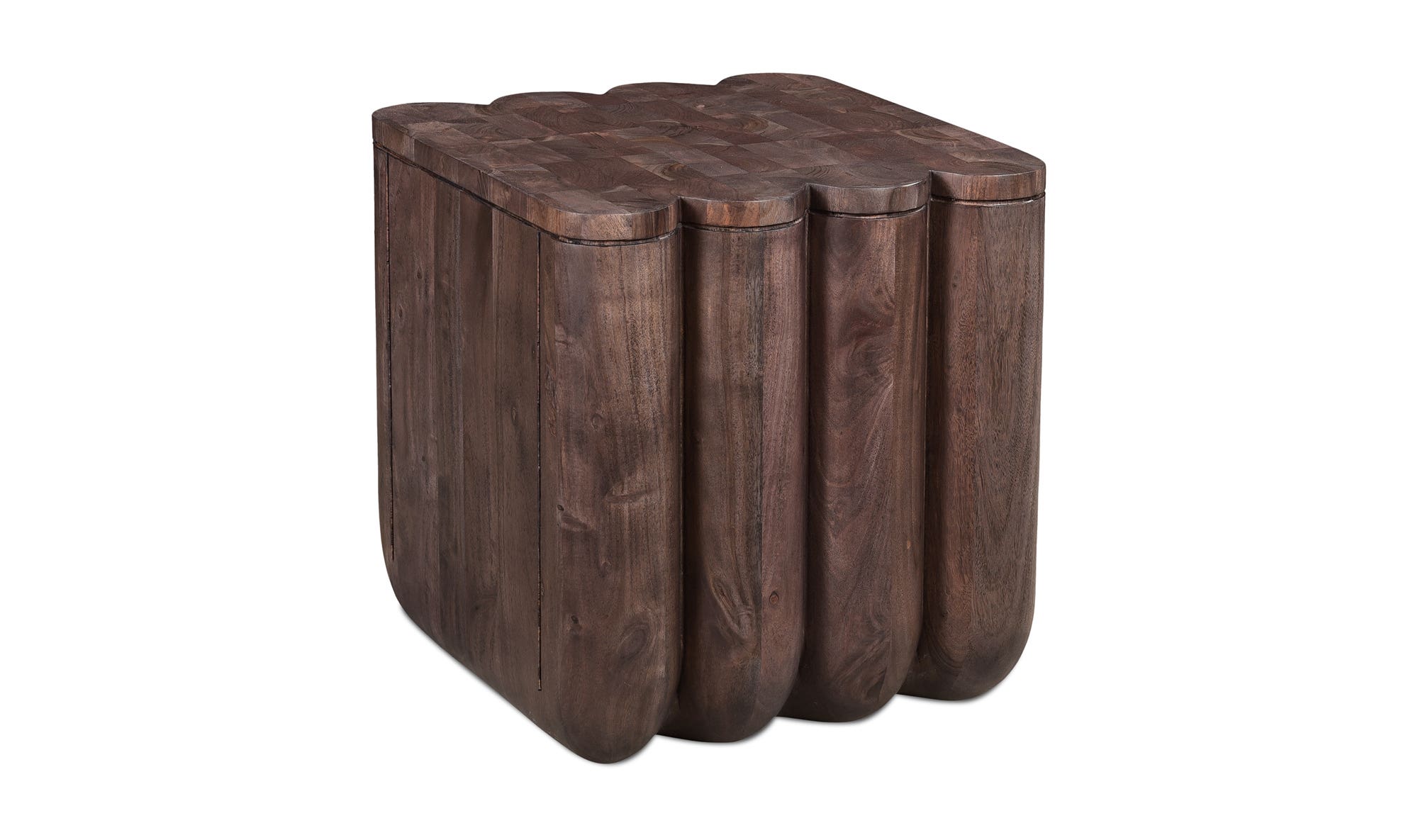 18" Espresso Brown Acacia Side Table