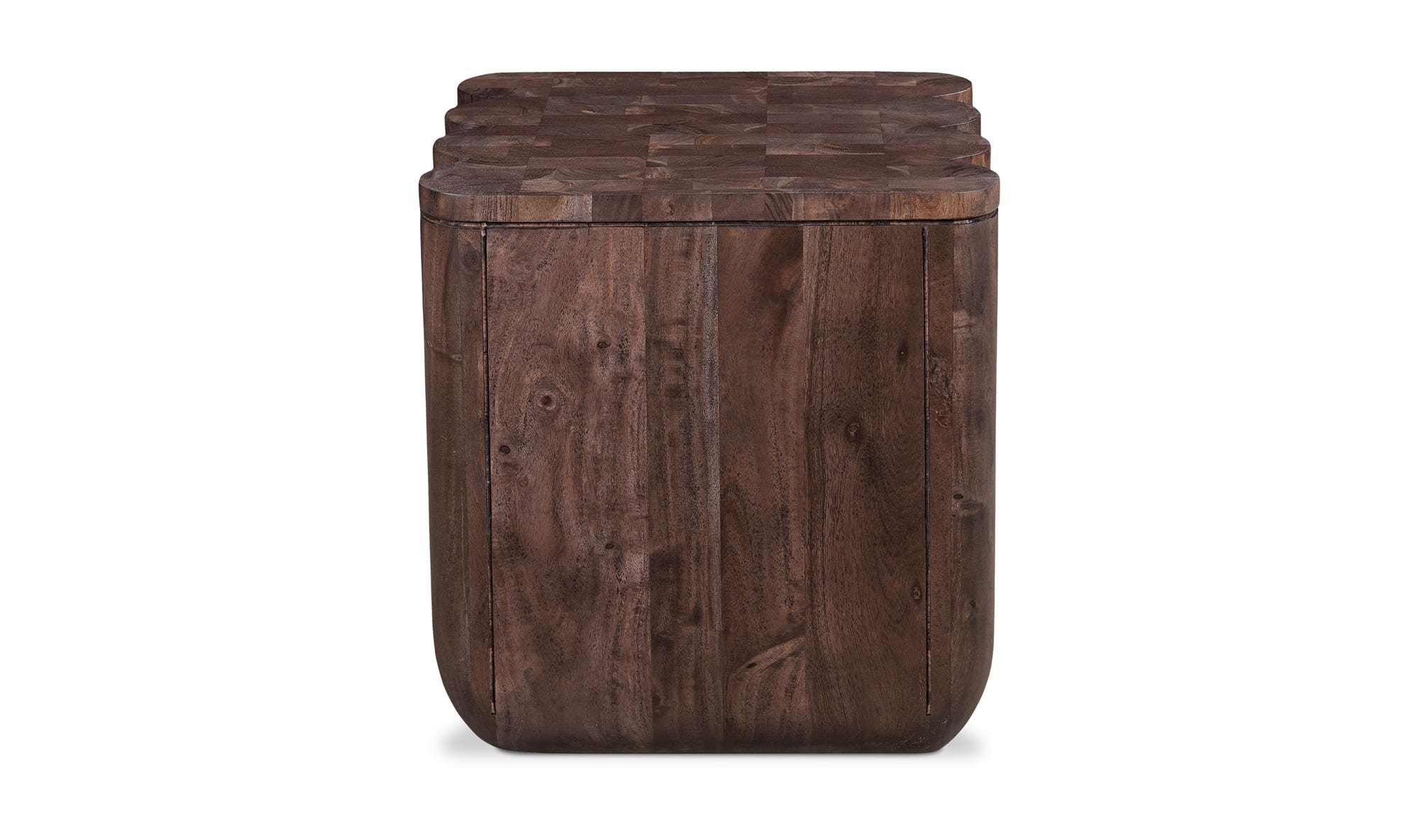 18" Espresso Brown Acacia Side Table