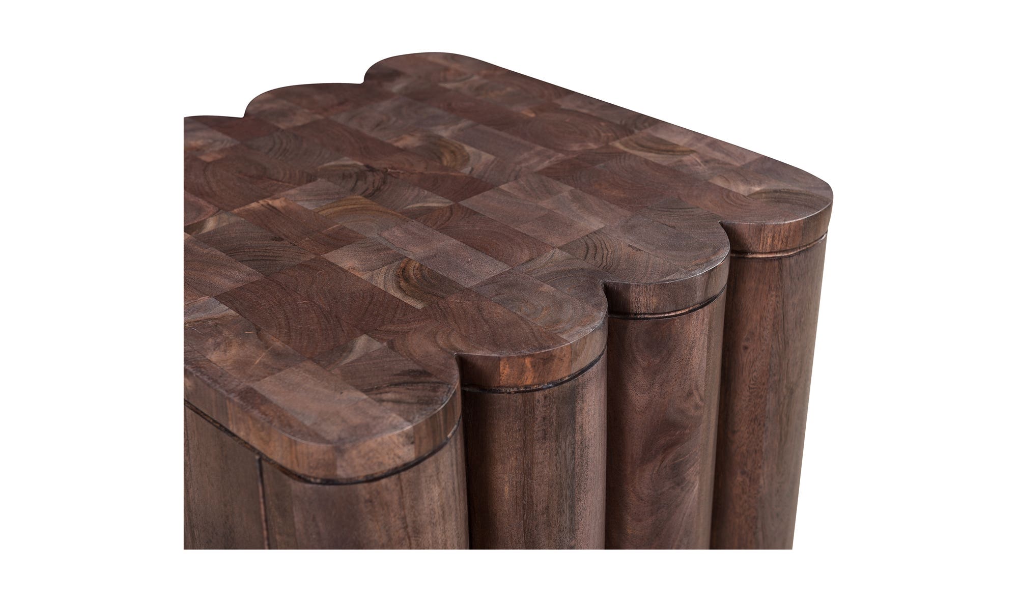 18" Espresso Brown Acacia Side Table